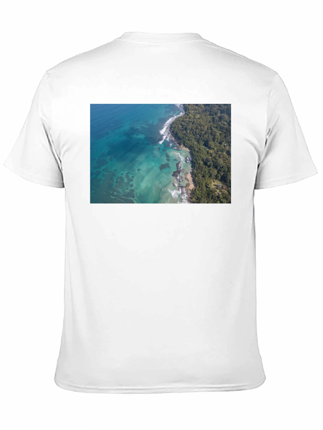 Tropical Ocean Print Black T-Shirt