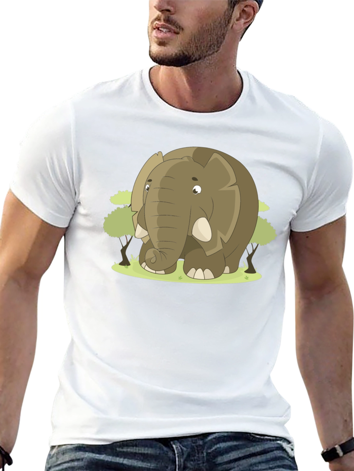 Elephant Cartoon Graphic T-Shirt