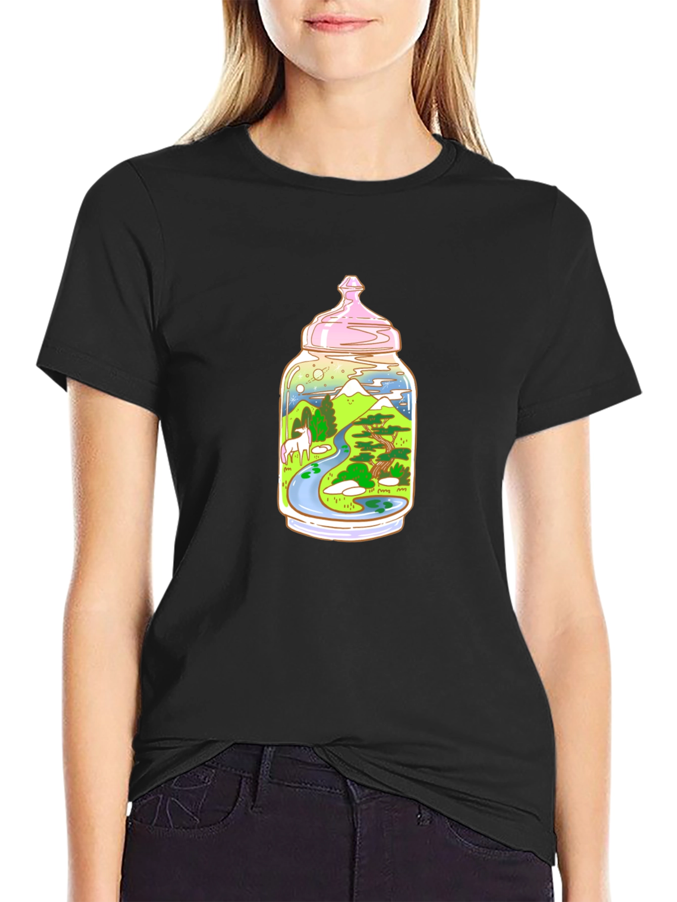 Unicorn Landscape in Jar T-Shirt
