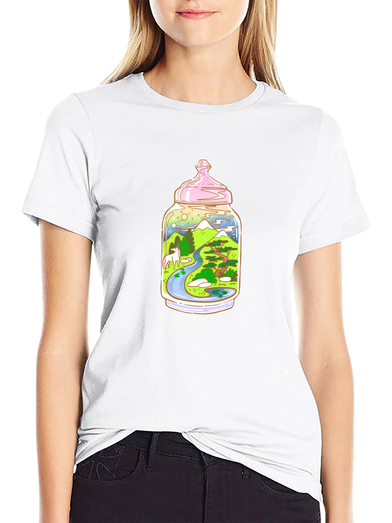 Unicorn Landscape in Jar T-Shirt