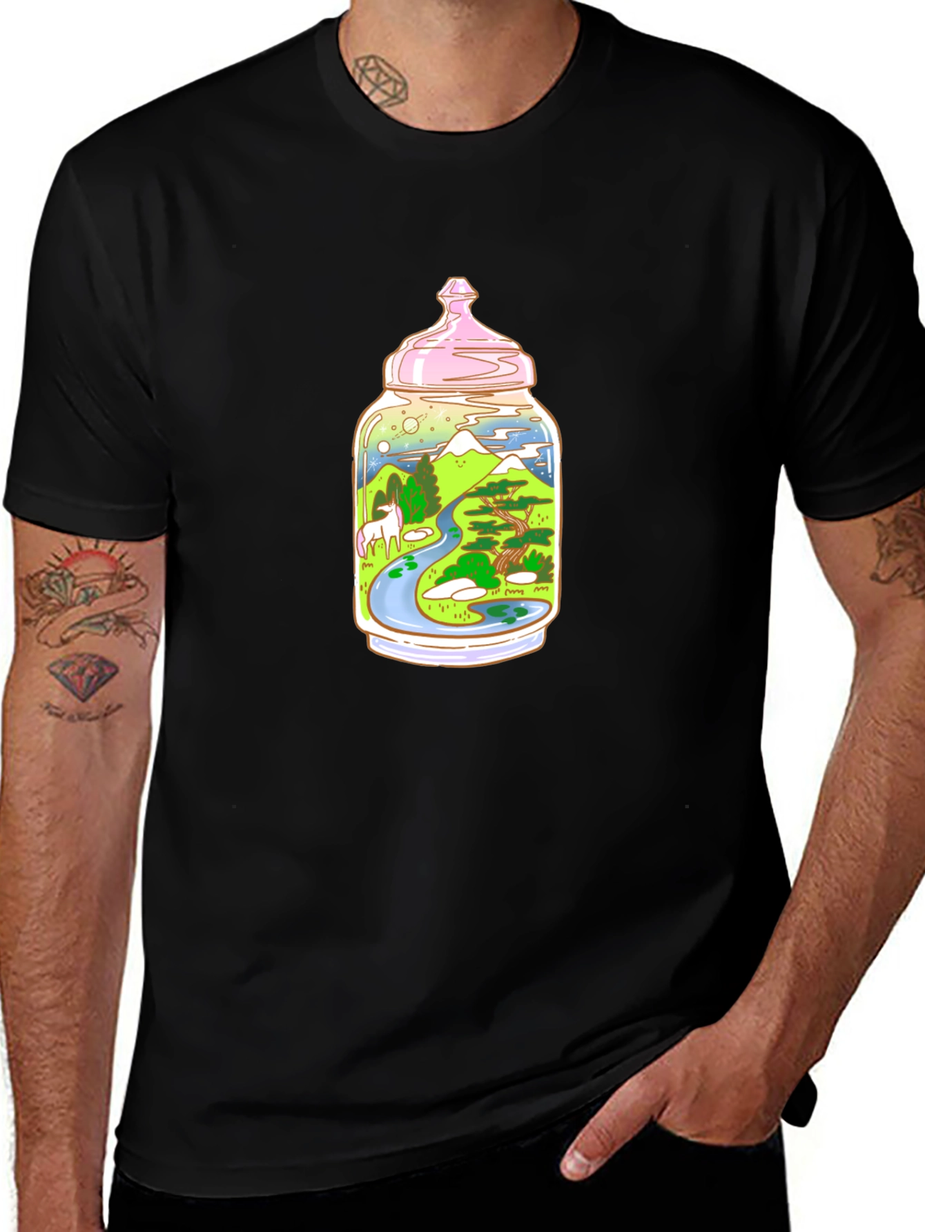 Unicorn Landscape in Jar T-Shirt