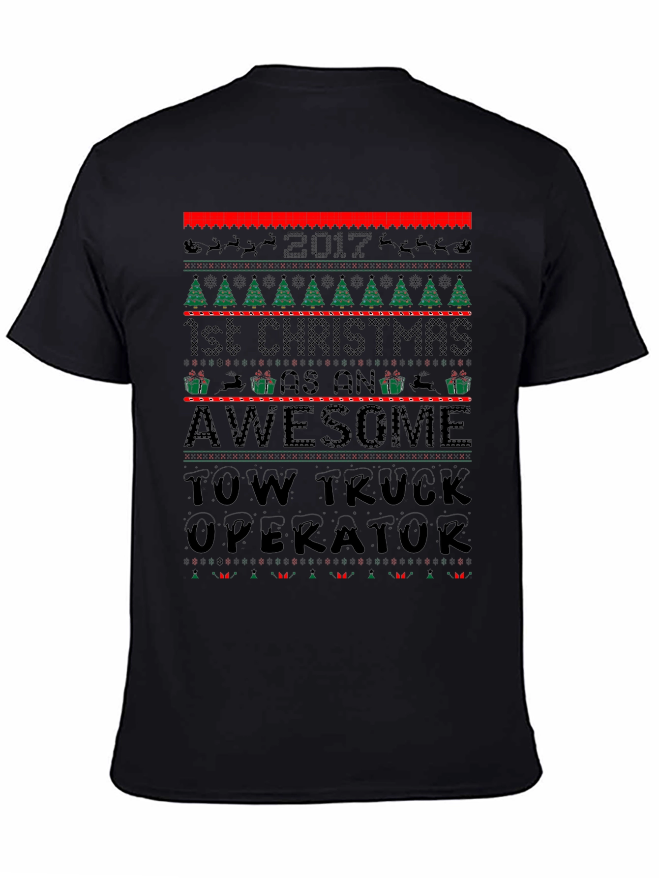 Awesome Tow Truck Operator Ugly Christmas T-Shirt
