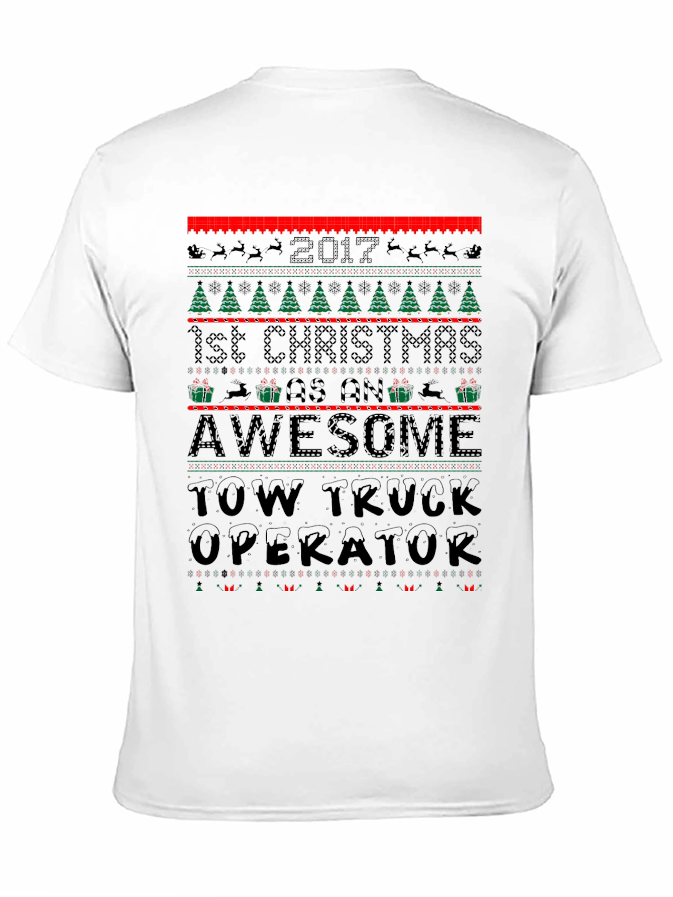 Awesome Tow Truck Operator Ugly Christmas T-Shirt