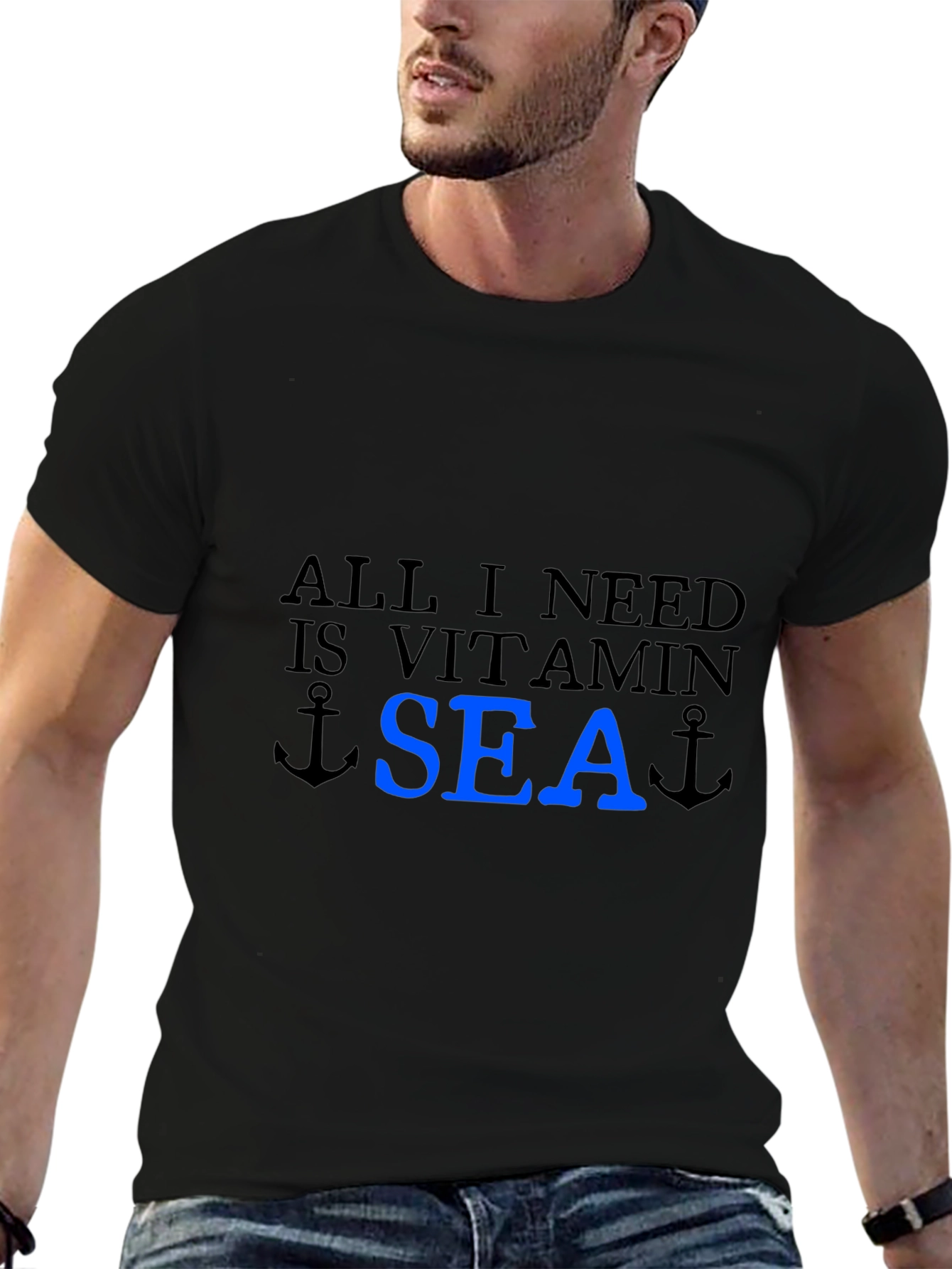Vitamin Sea T-Shirt - Black Cotton Tee