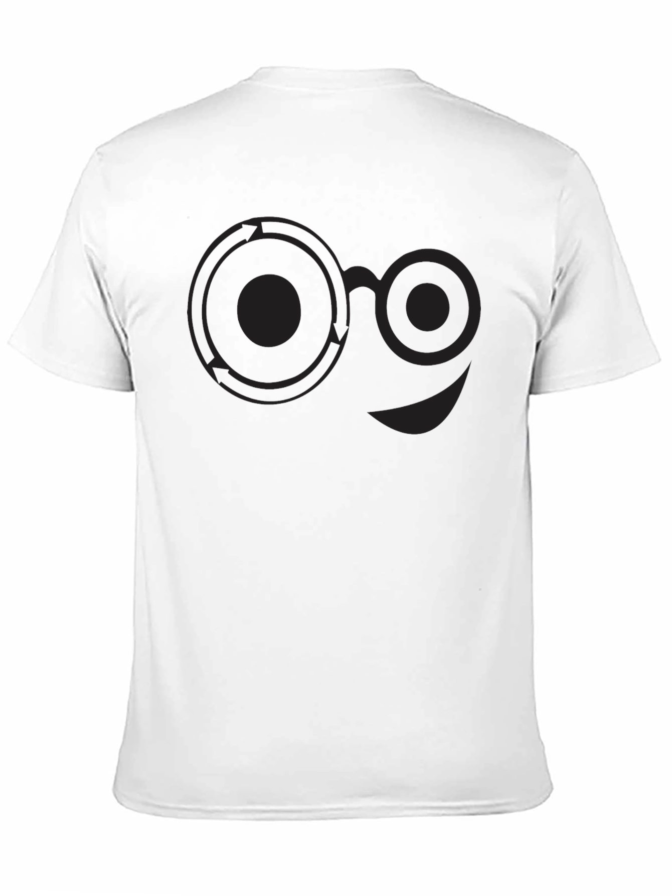 Abstract Smiley Face Graphic Black T-Shirt