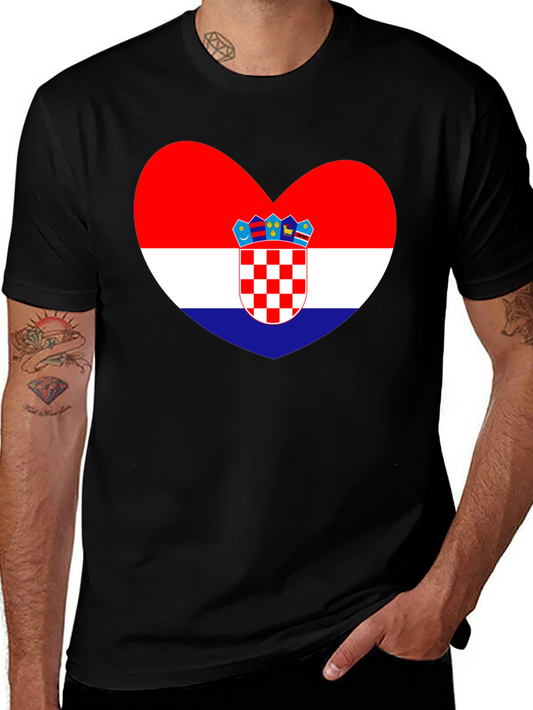 Croatia Flag Heart T-Shirt