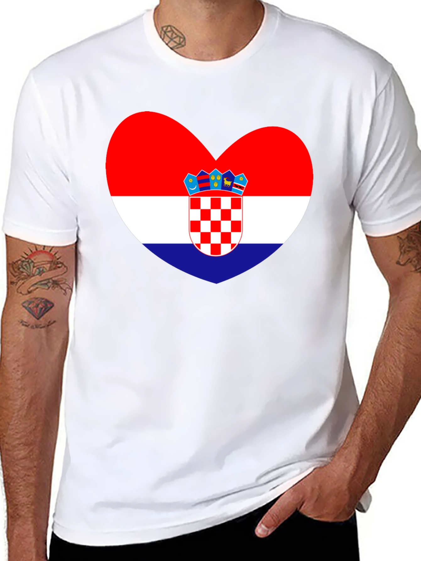 Croatia Flag Heart T-Shirt