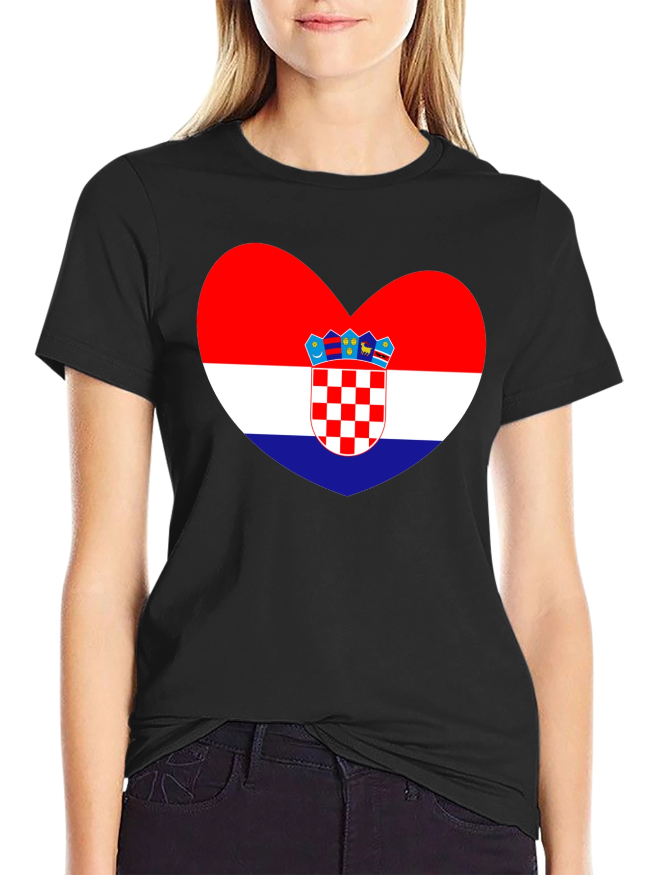Croatia Flag Heart T-Shirt