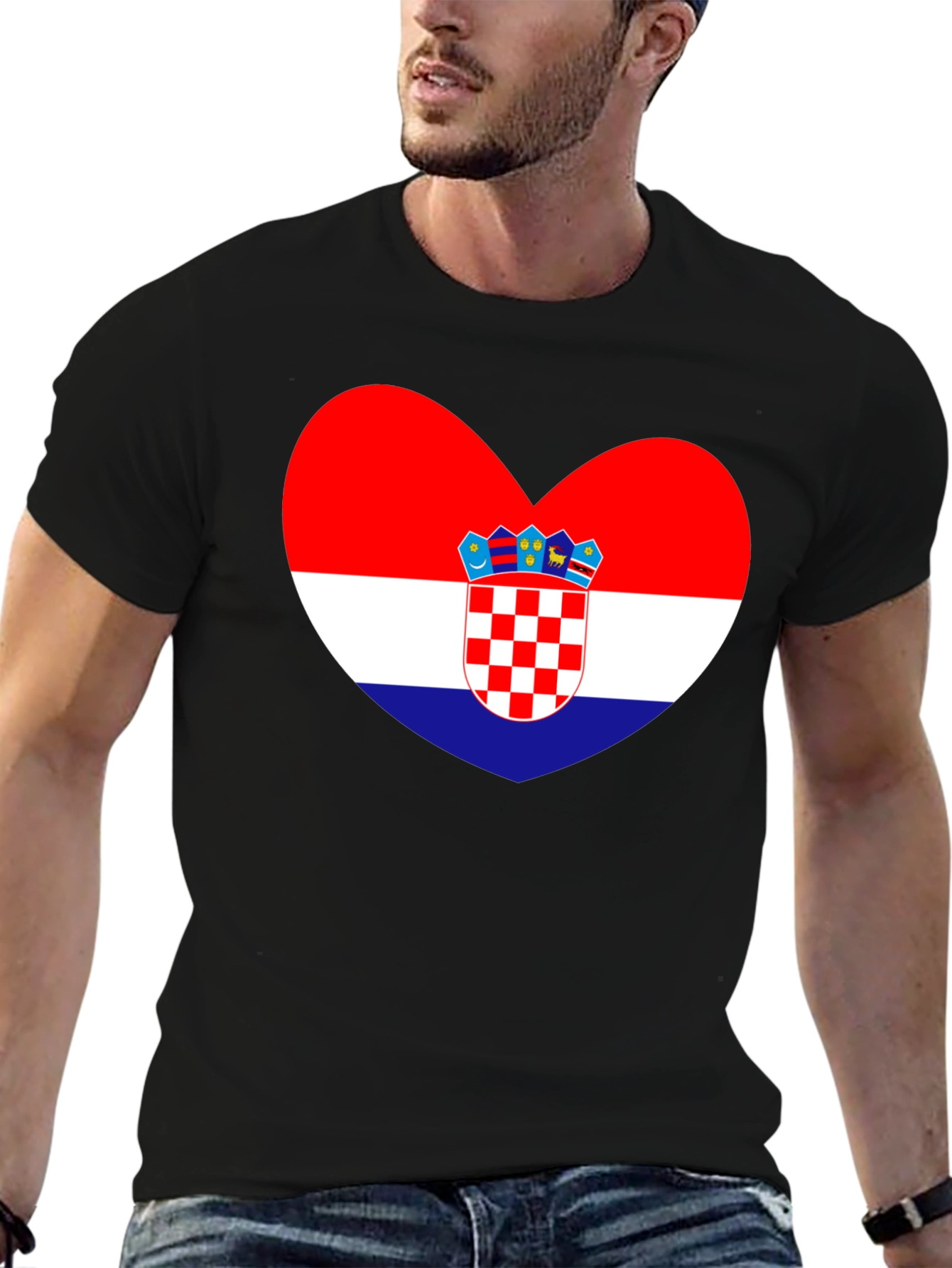 Croatia Flag Heart T-Shirt