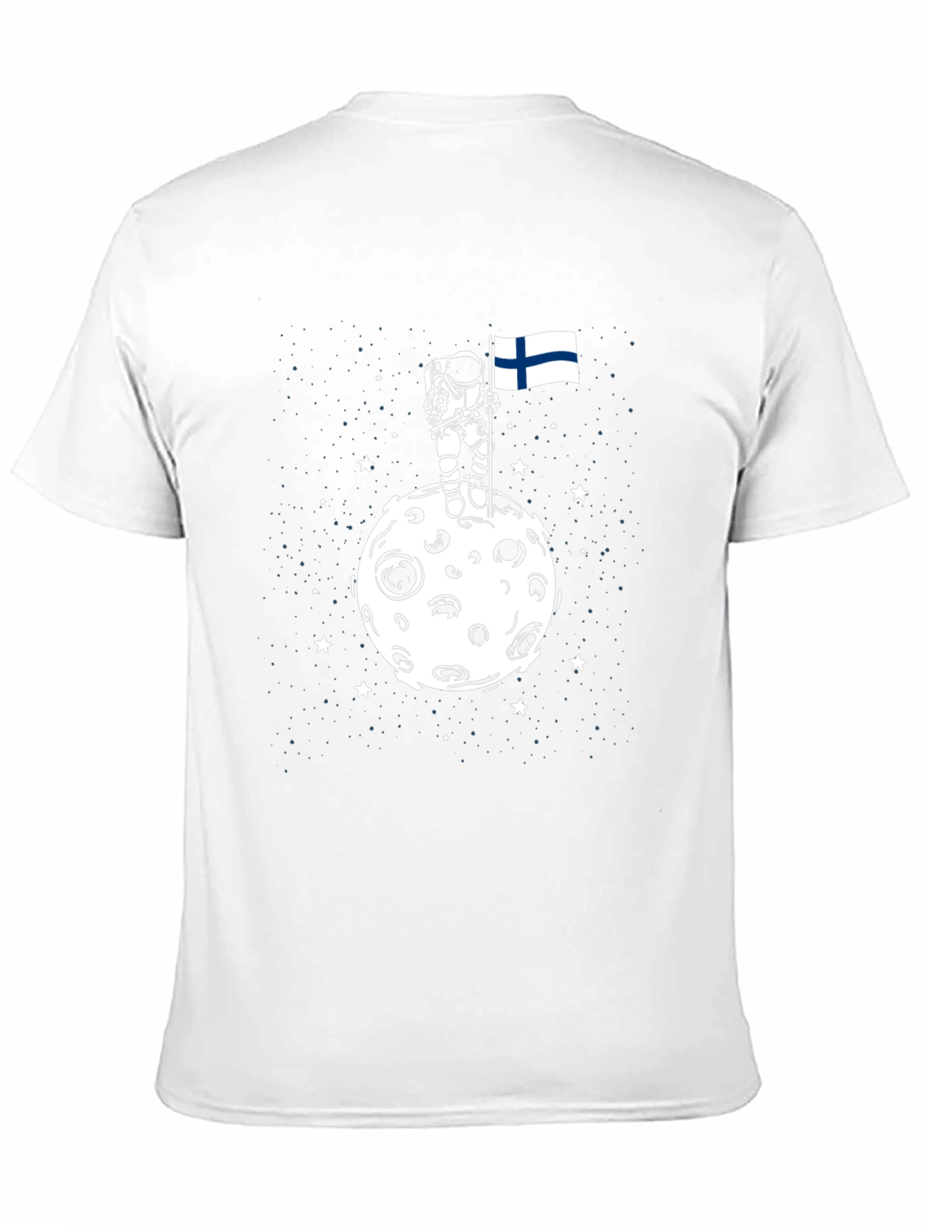 Astronaut Finland Flag Moon Graphic T-Shirt