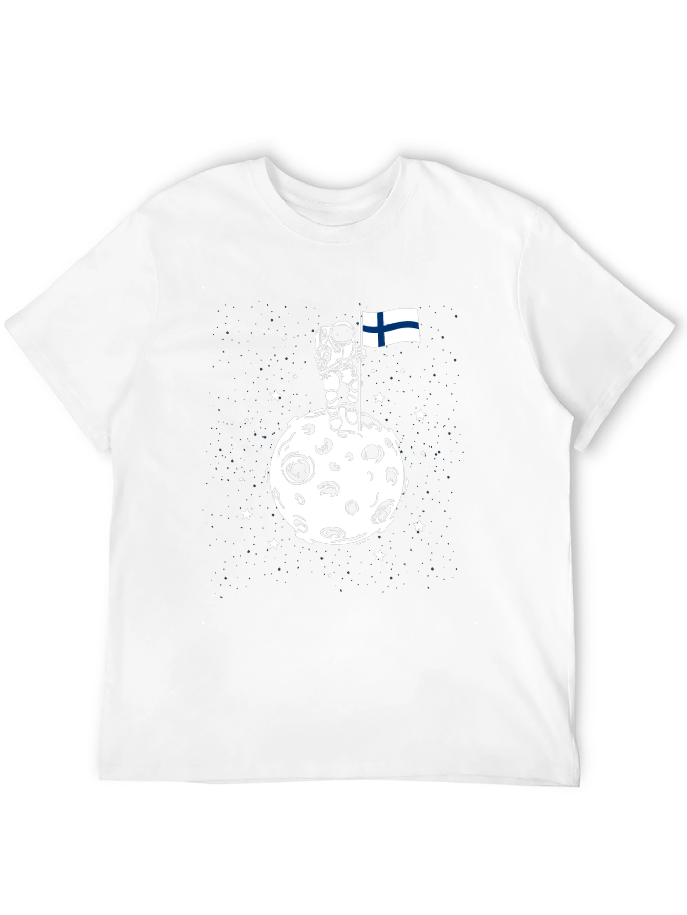 Astronaut Finland Flag Moon Graphic T-Shirt