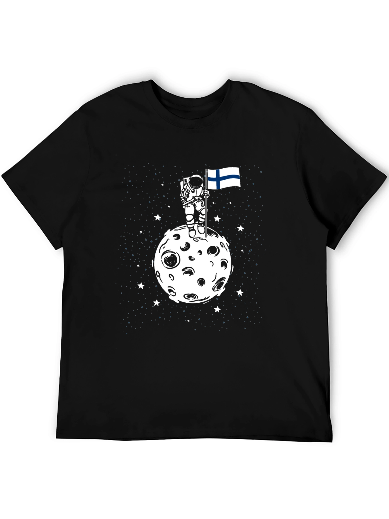 Astronaut Finland Flag Moon Graphic T-Shirt