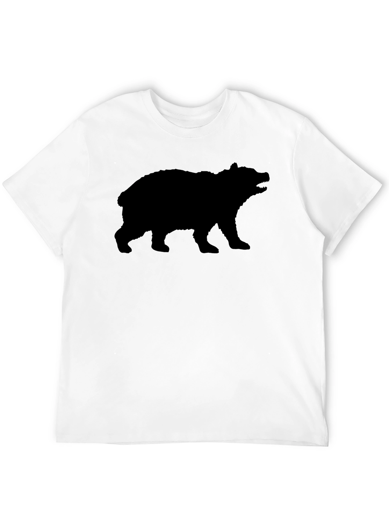 Bear Silhouette Graphic T-Shirt - Black