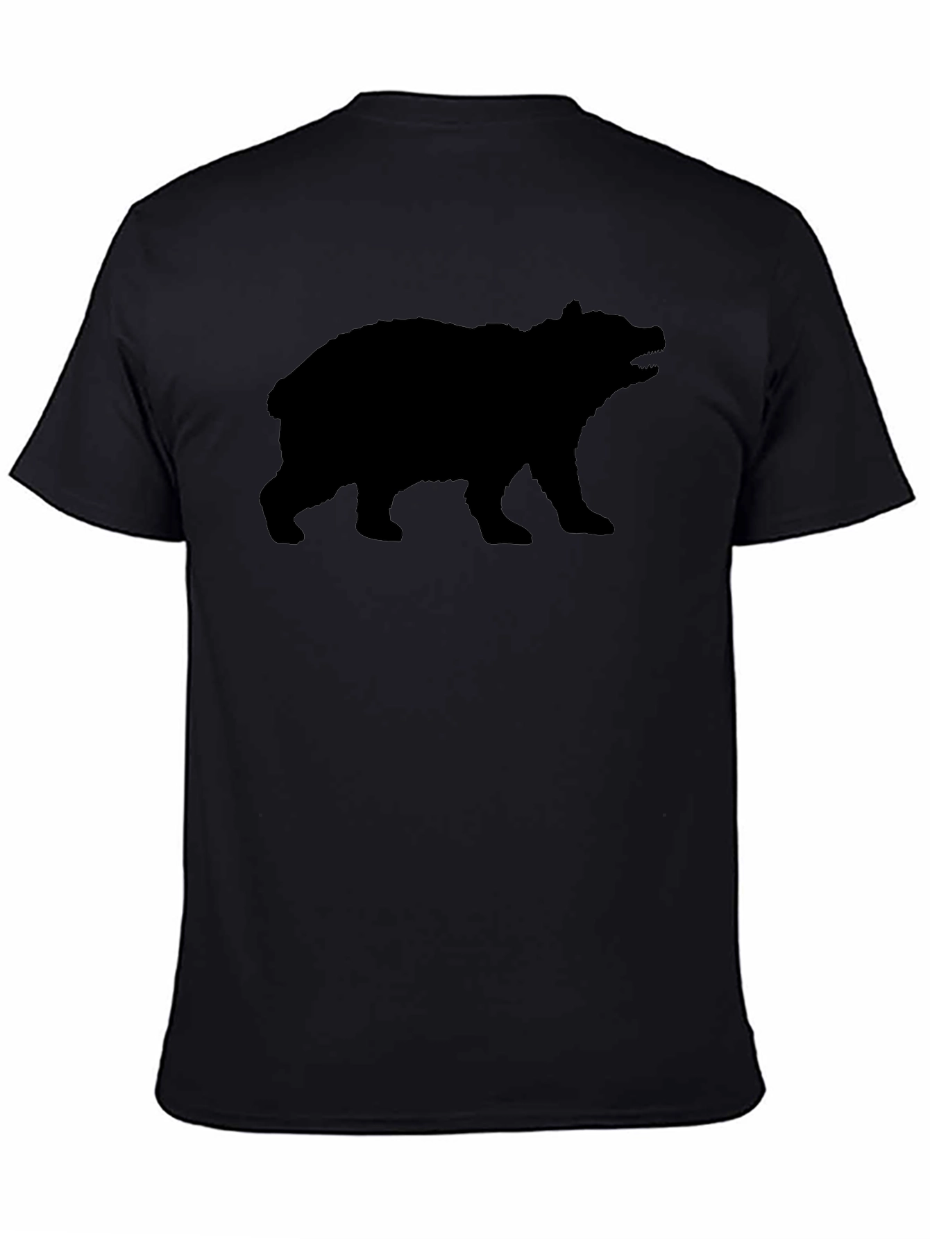 Bear Silhouette Graphic T-Shirt - Black