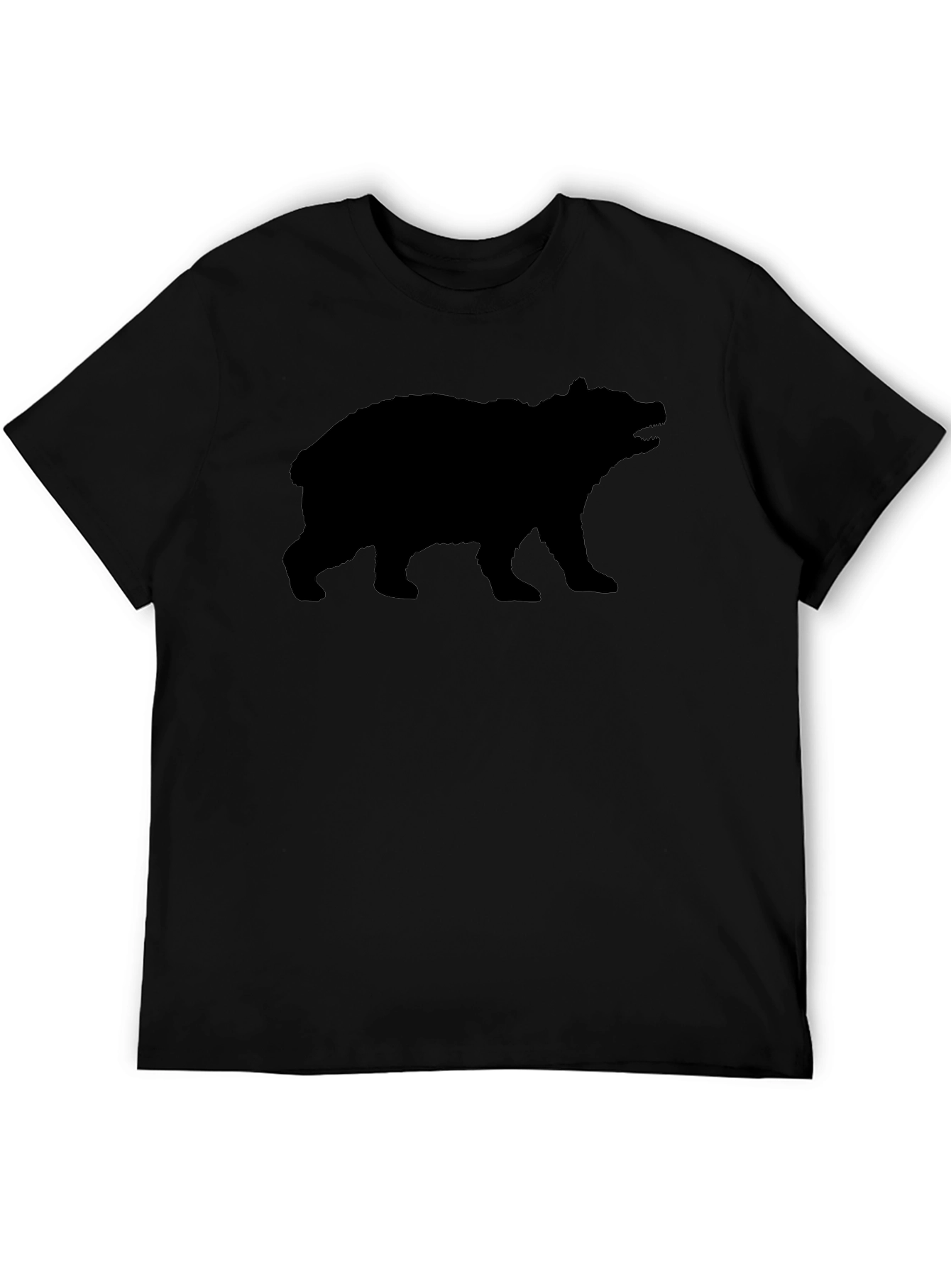 Bear Silhouette Graphic T-Shirt - Black