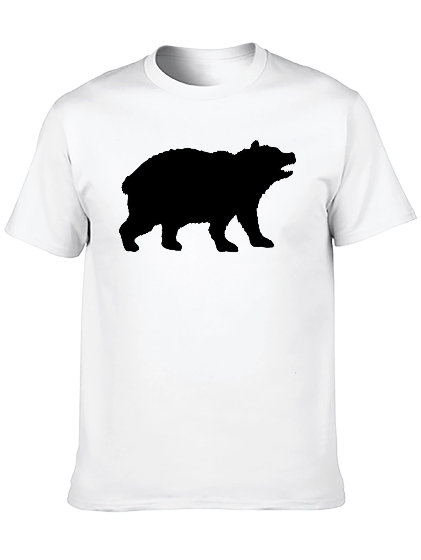 Bear Silhouette Graphic T-Shirt - Black