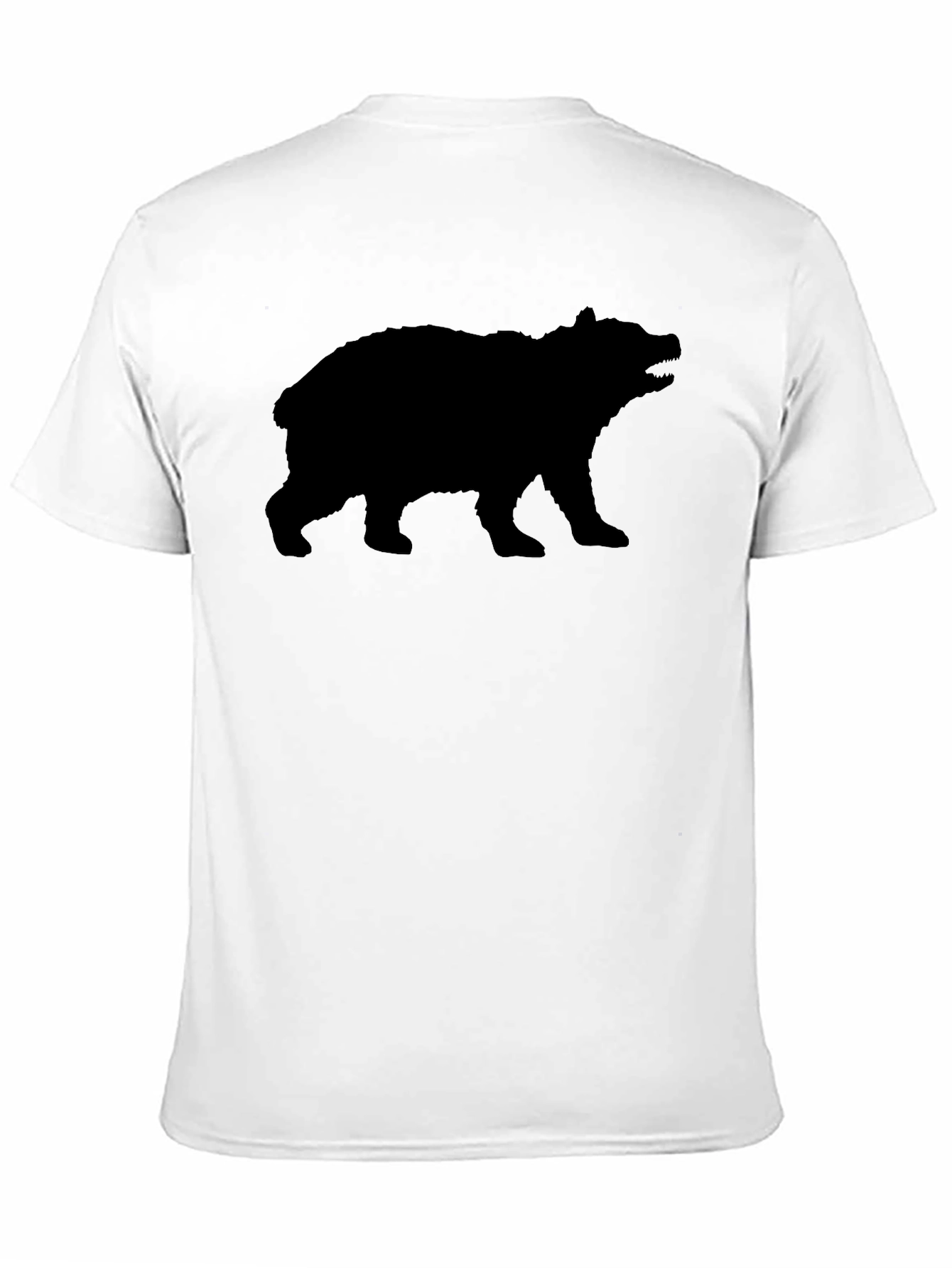Bear Silhouette Graphic T-Shirt - Black