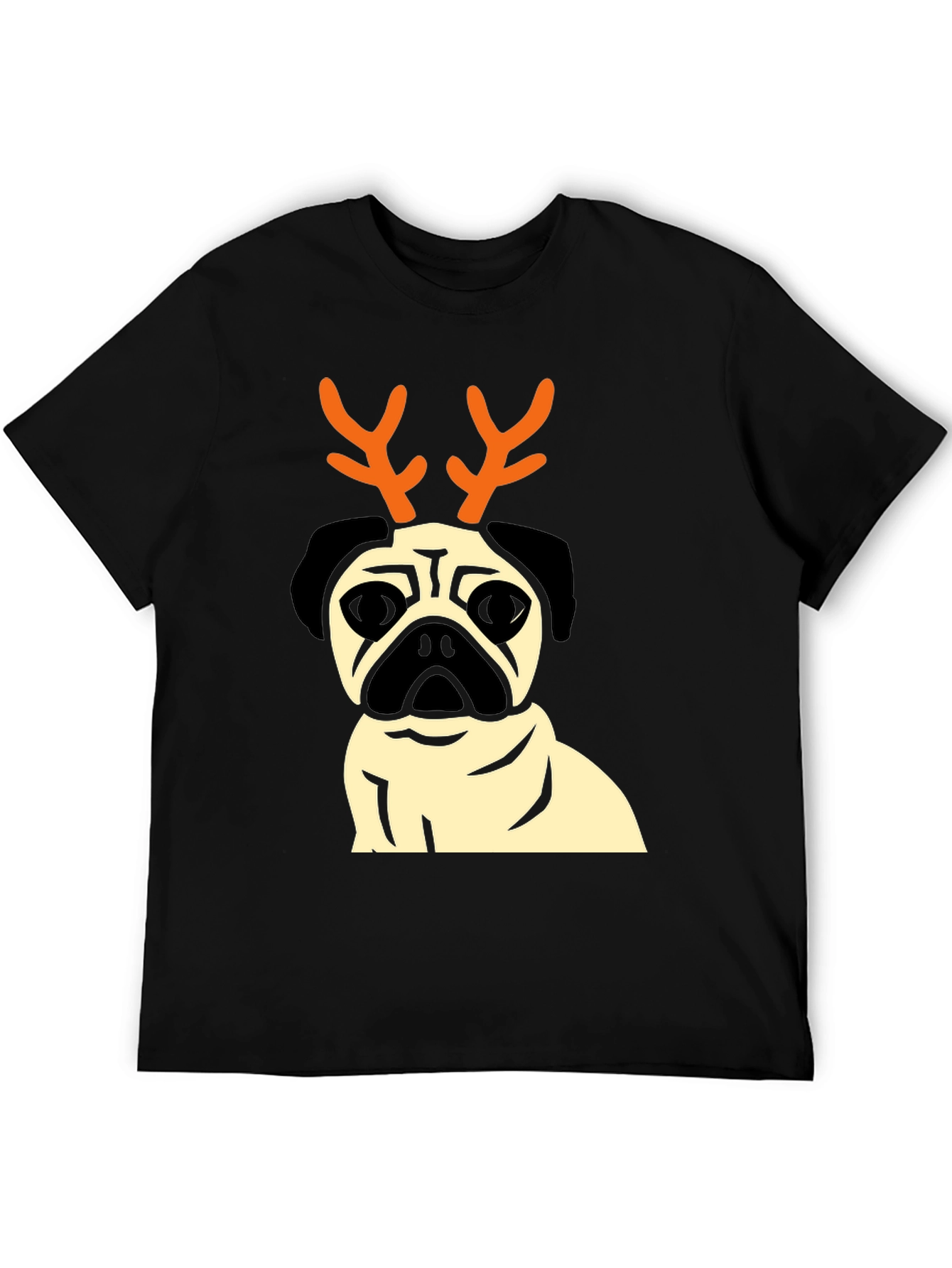 Holiday Pug Reindeer Graphic Tee