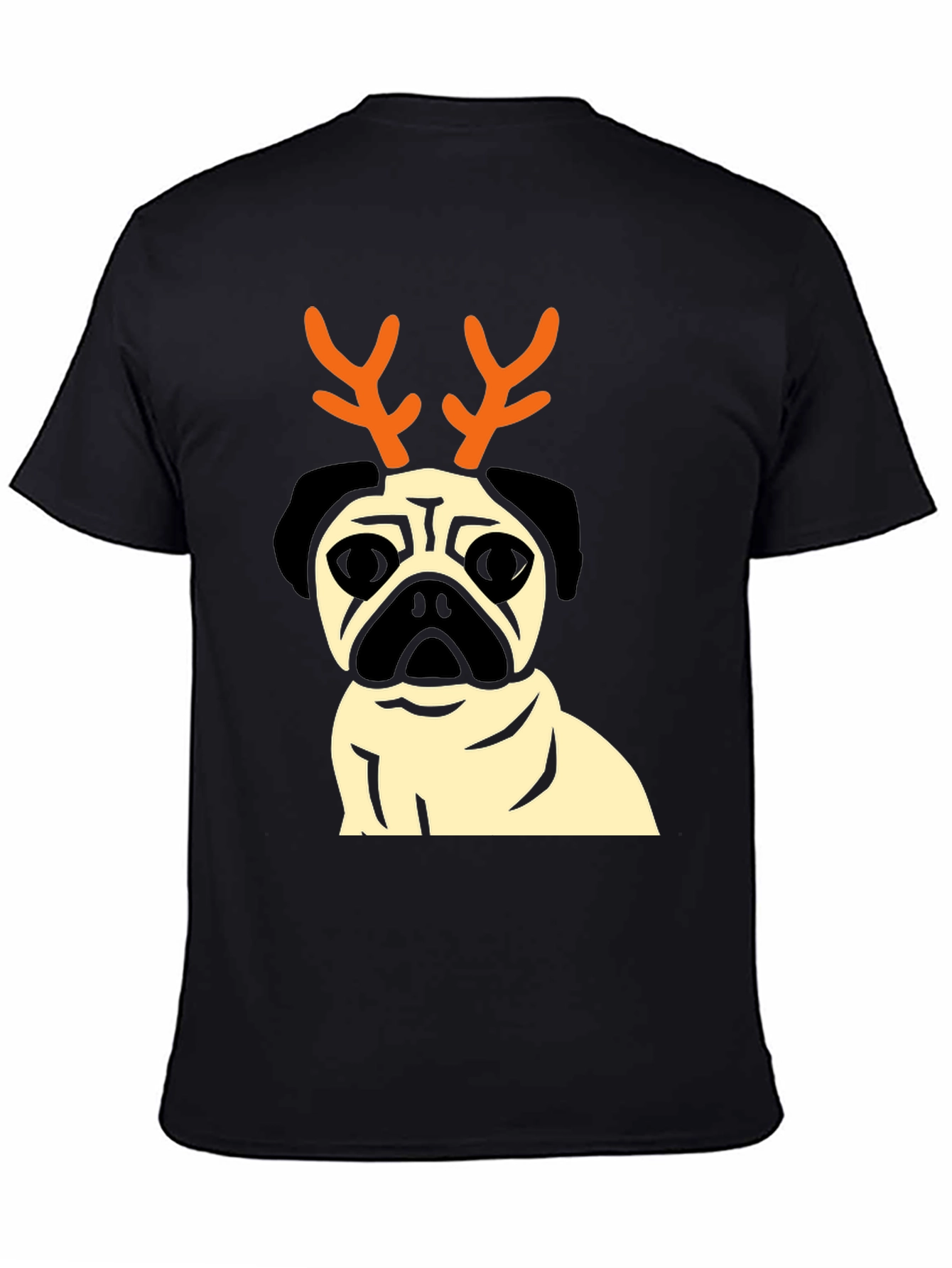 Holiday Pug Reindeer Graphic Tee