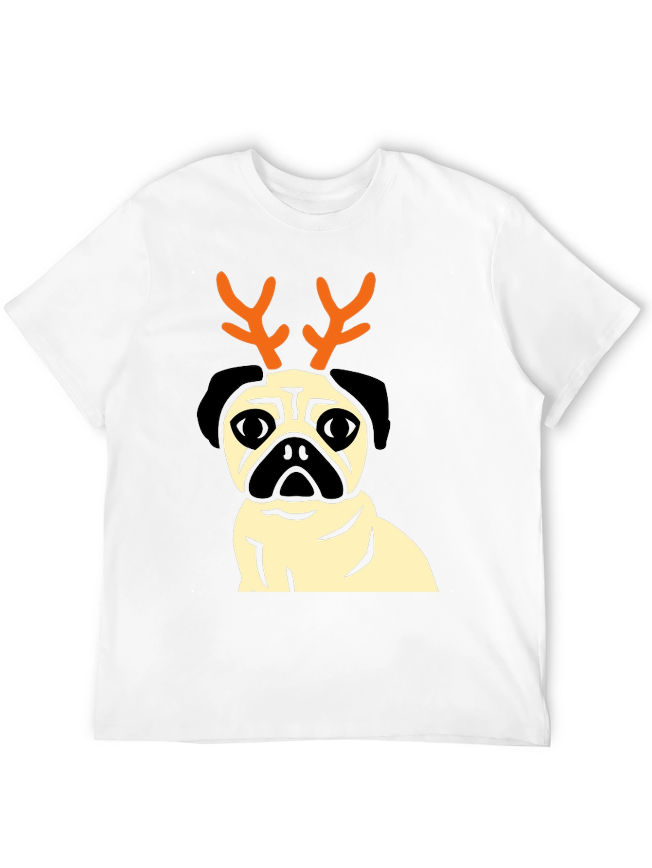 Holiday Pug Reindeer Graphic Tee
