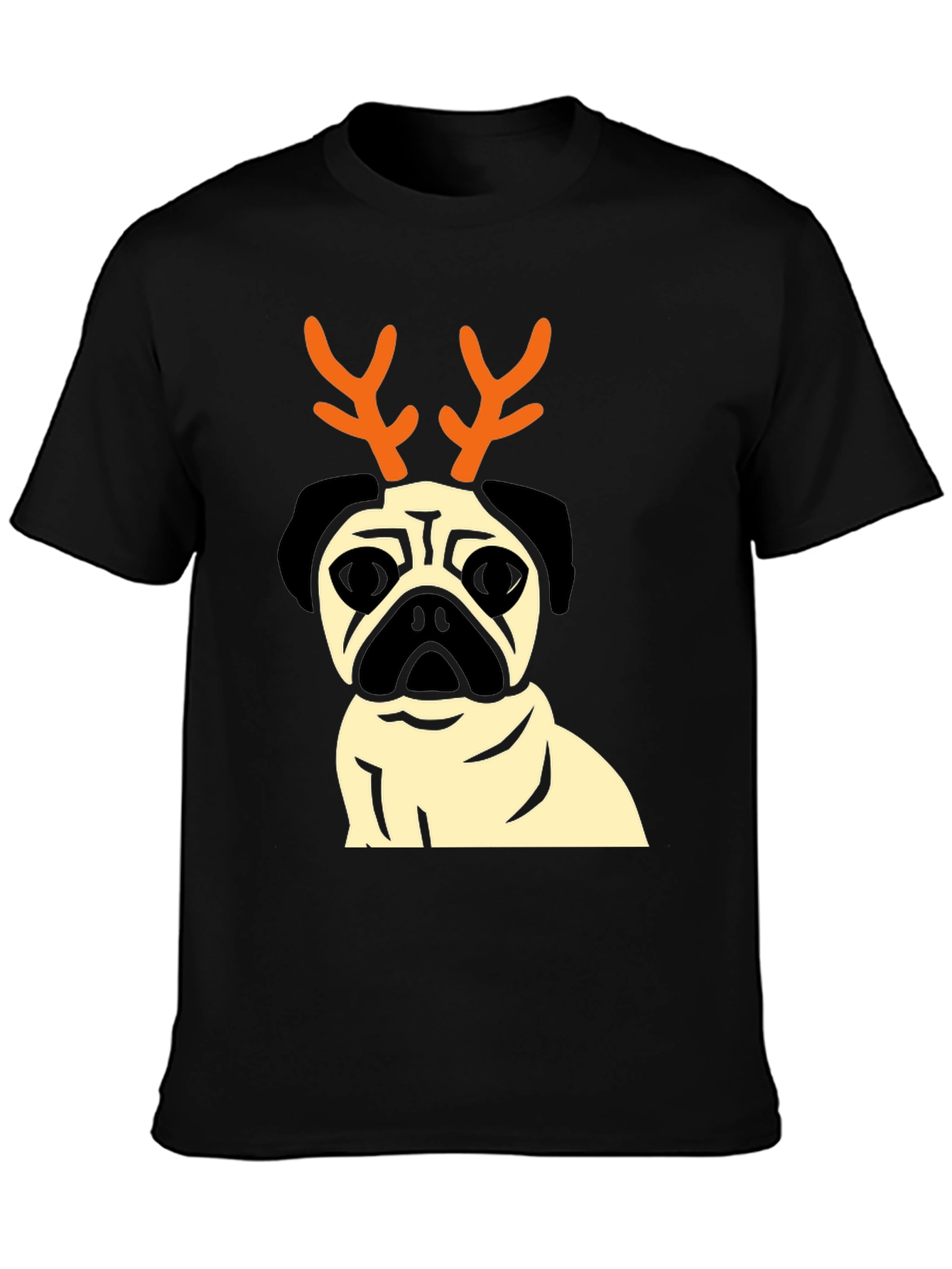 Holiday Pug Reindeer Graphic Tee