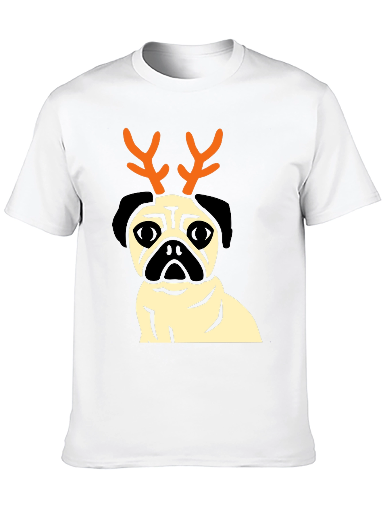 Holiday Pug Reindeer Graphic Tee