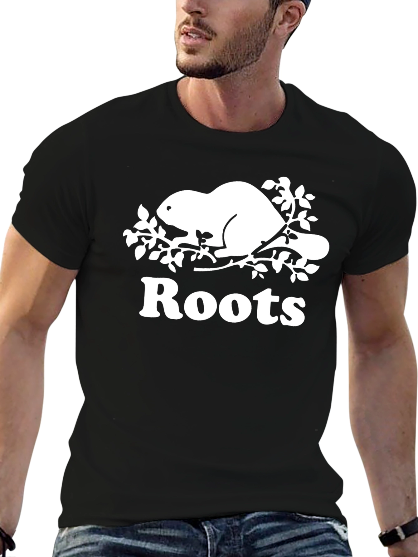 Roots Beaver Logo Black T-Shirt