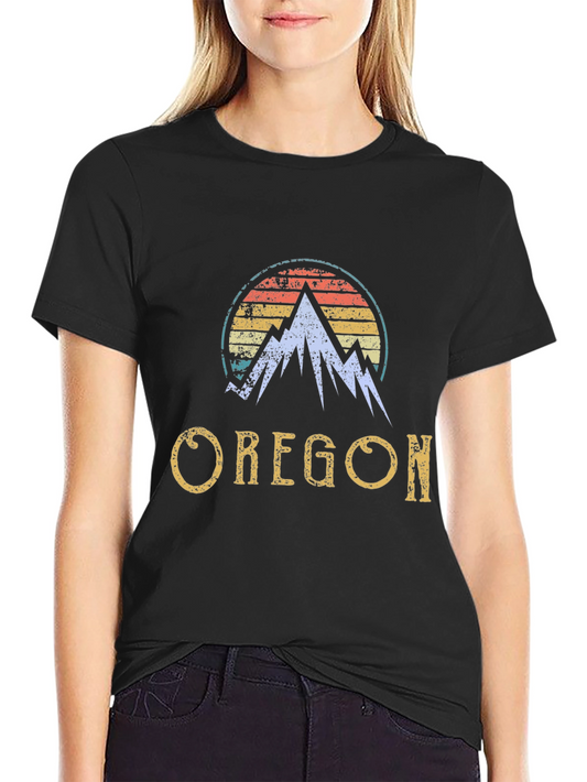 Oregon Mountain Graphic Tee - Vintage Style