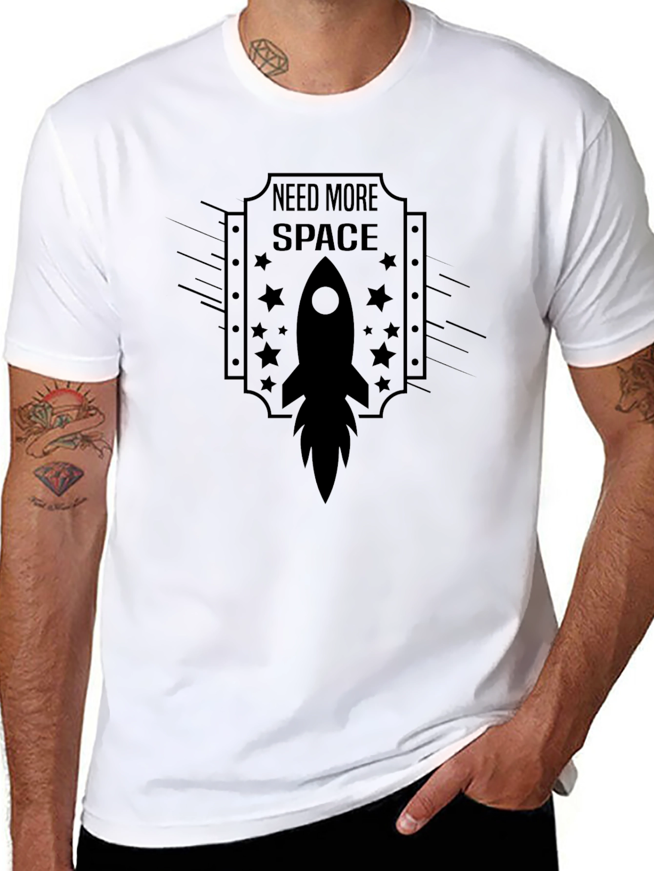 Need More Space Rocket Graphic T-Shirt