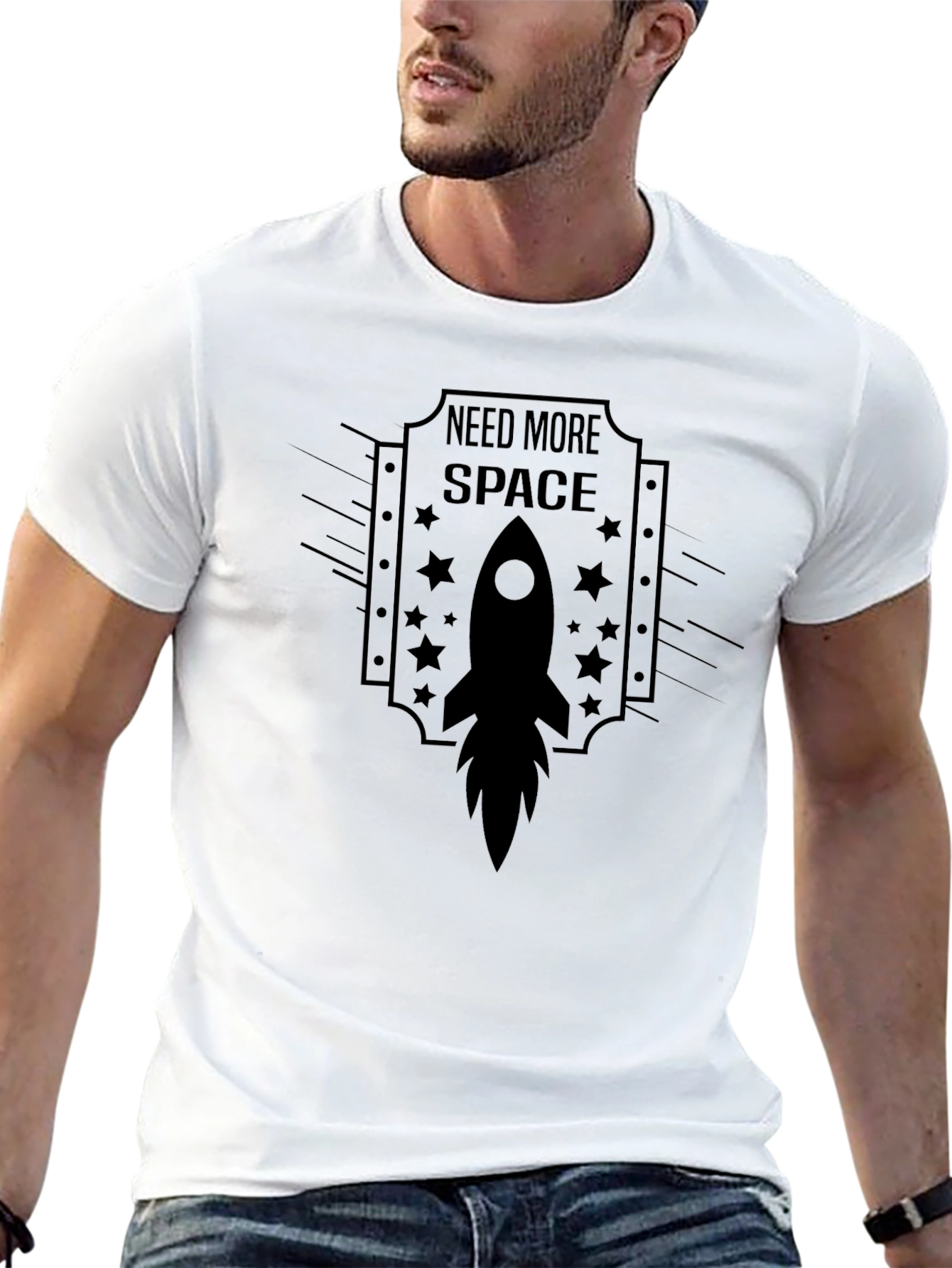 Need More Space Rocket Graphic T-Shirt