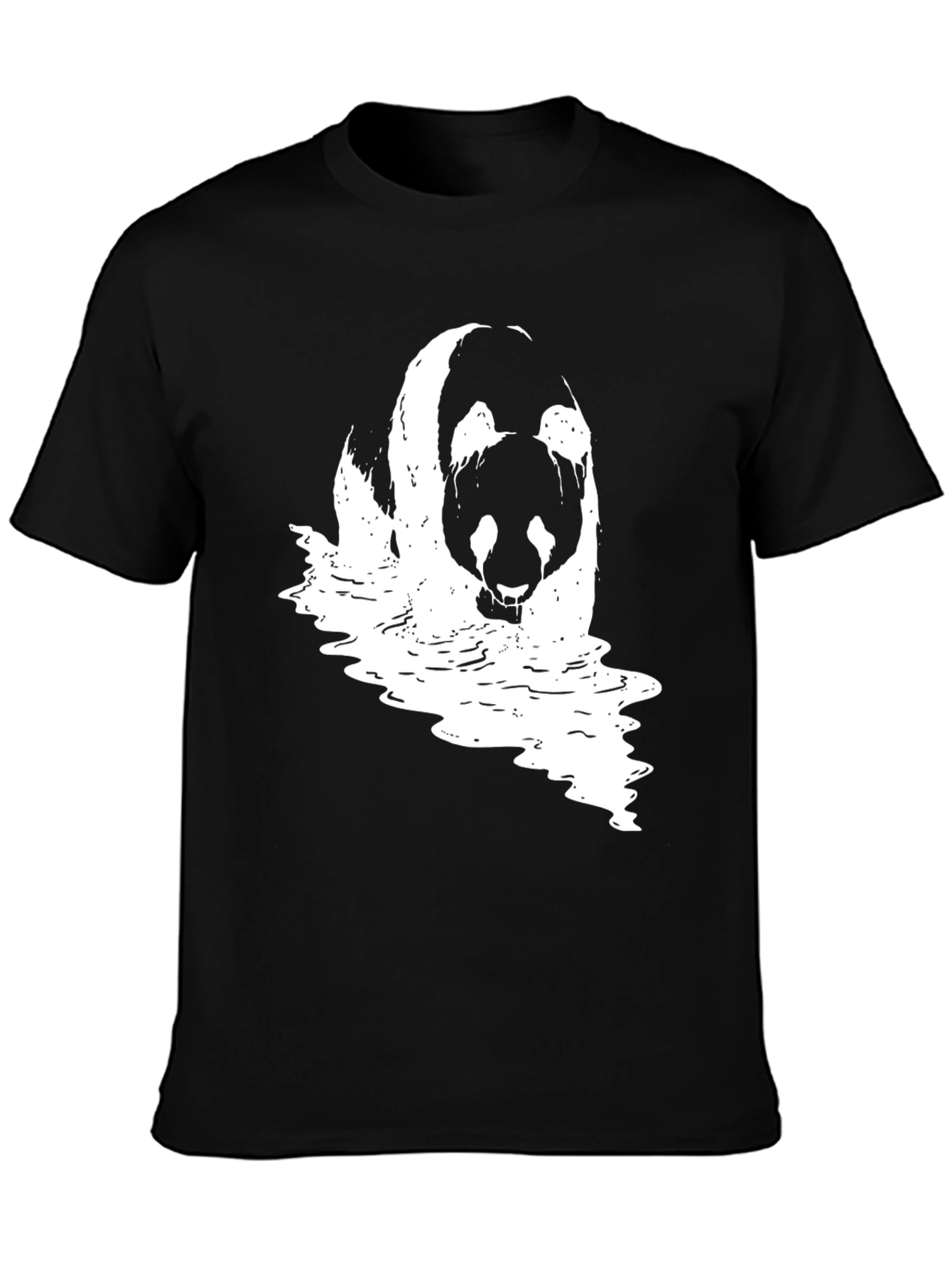 Panda Waves Black T-Shirt