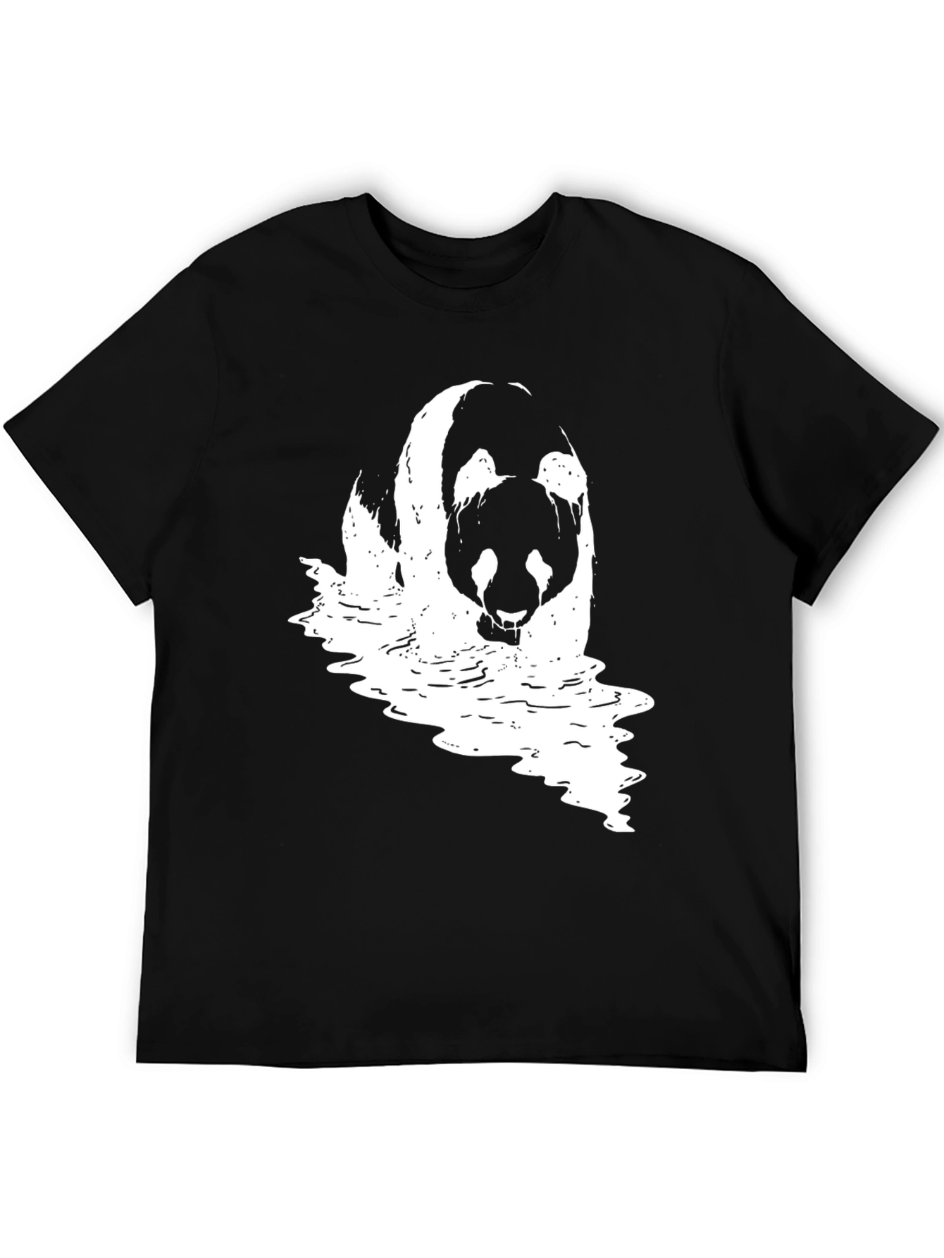 Panda Waves Black T-Shirt