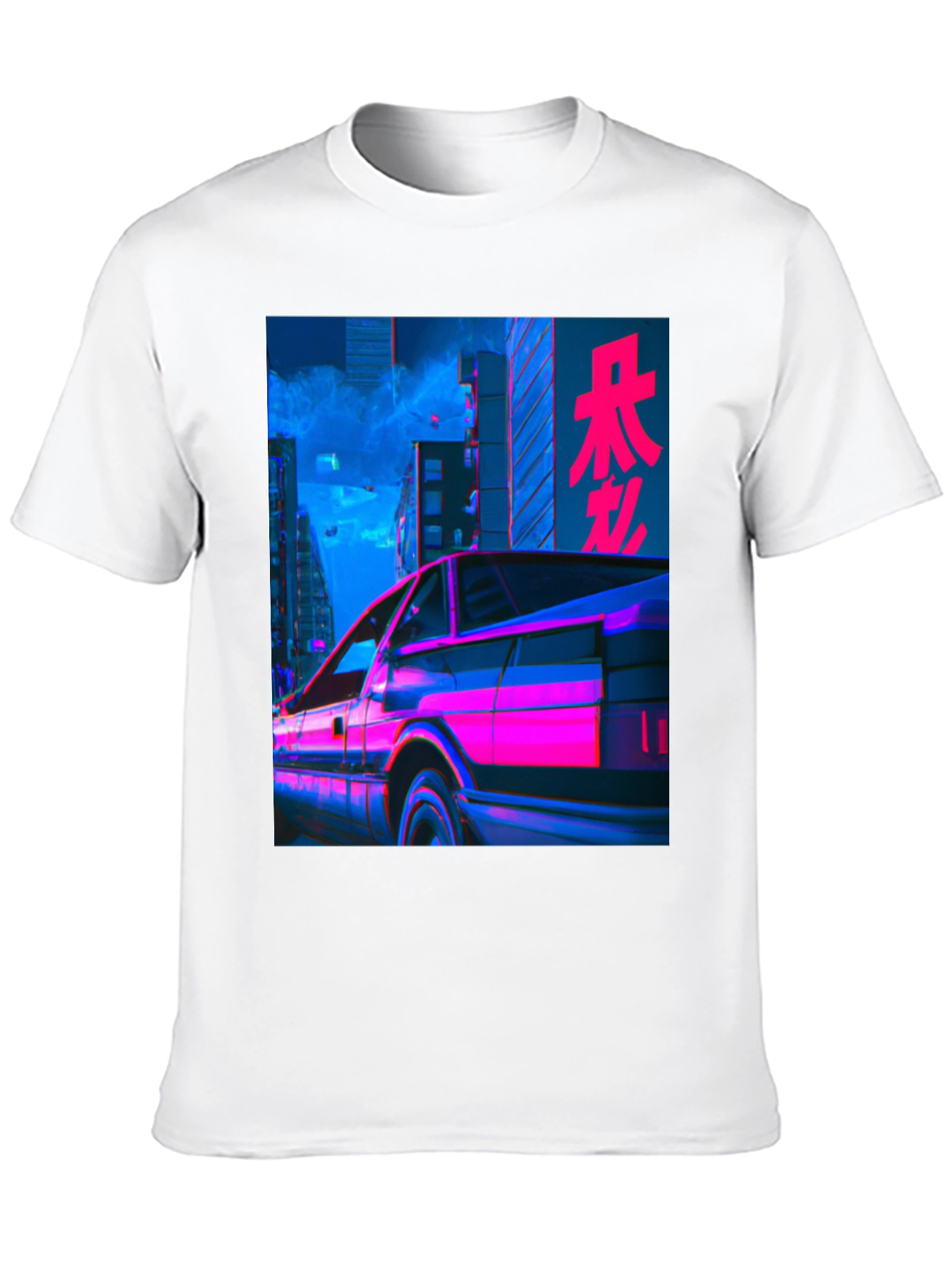 Retrowave Car Graphic Tee - Black
