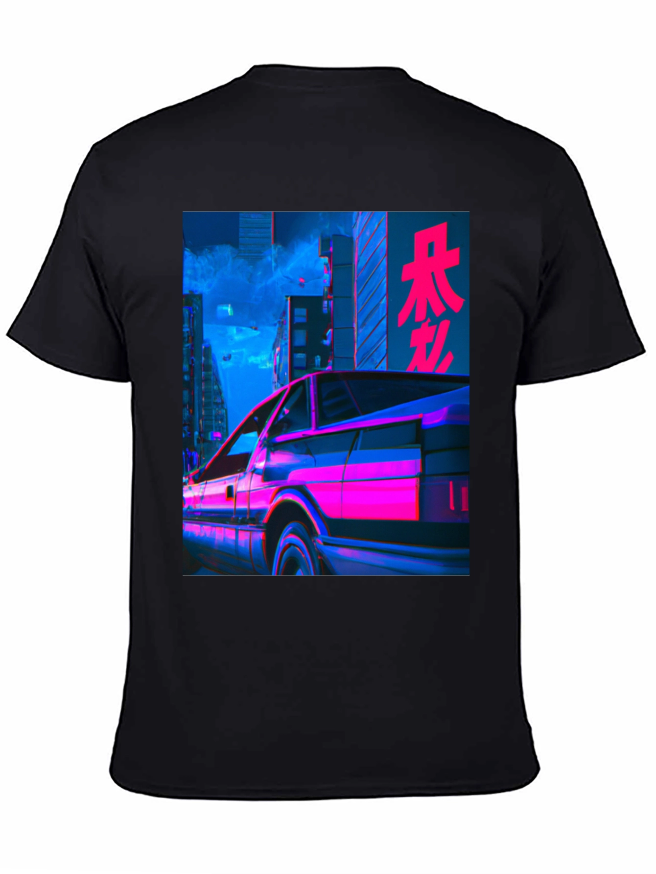 Retrowave Car Graphic Tee - Black