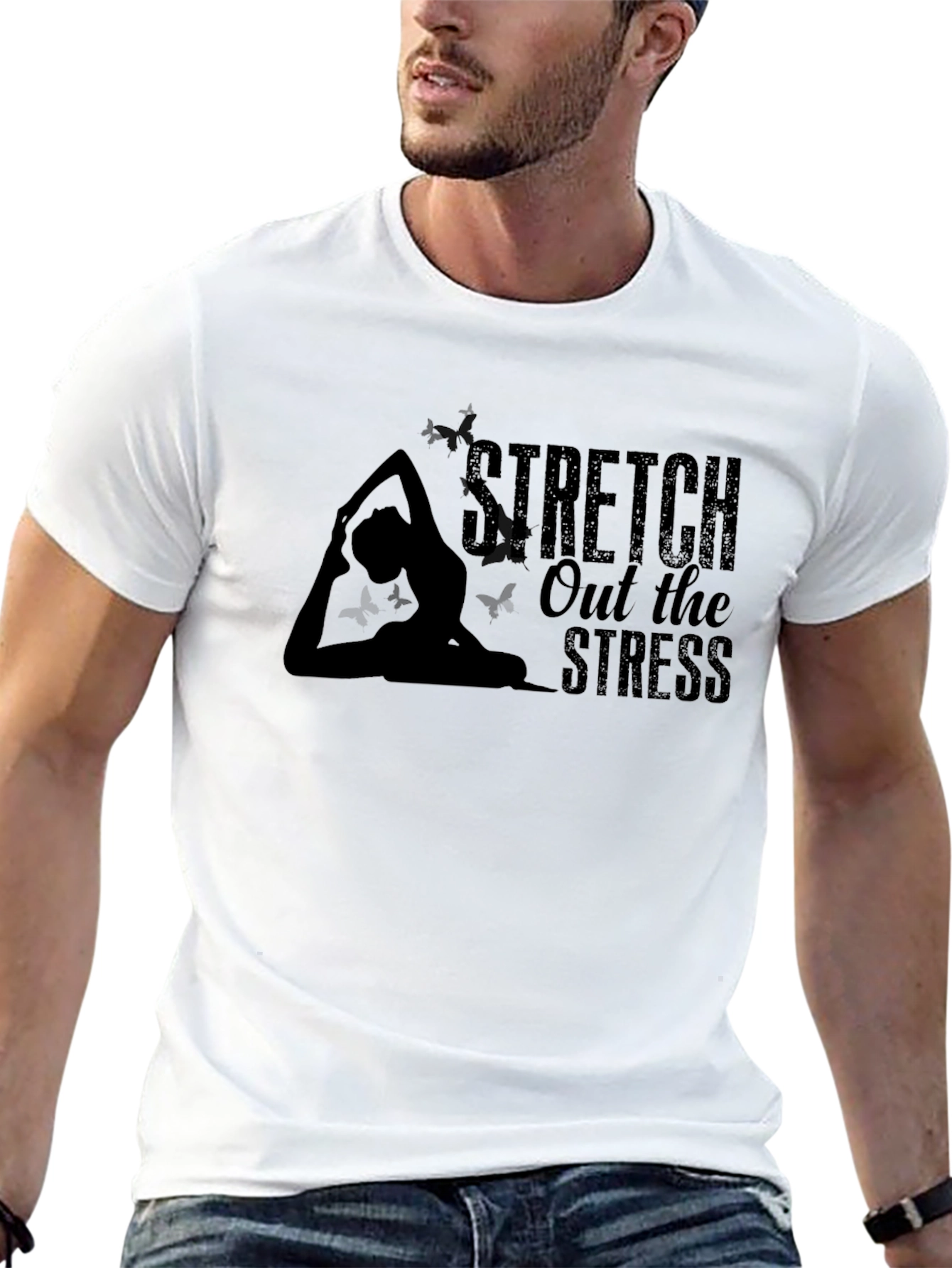 Stretch Out the Stress Yoga Graphic T-Shirt