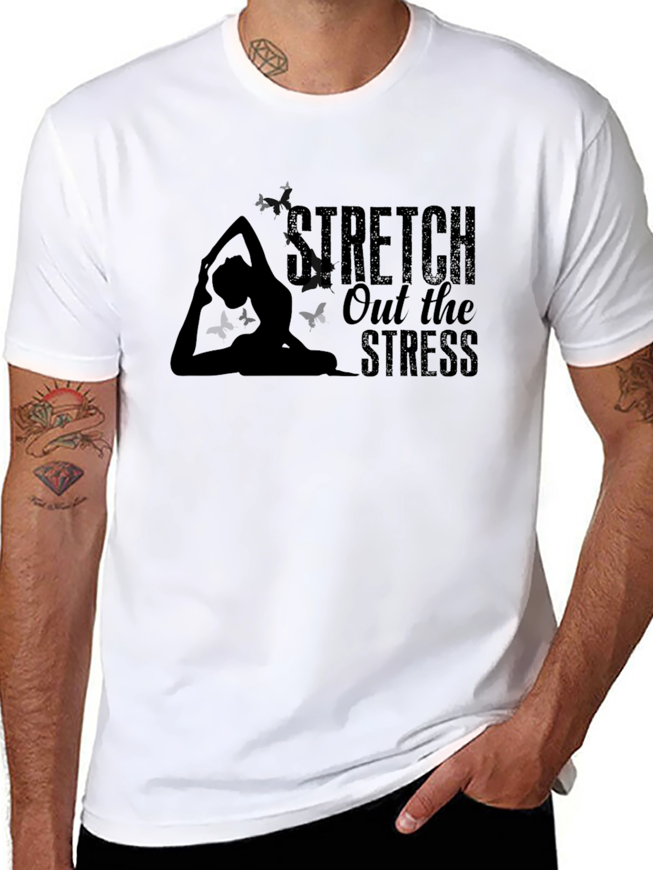 Stretch Out the Stress Yoga Graphic T-Shirt