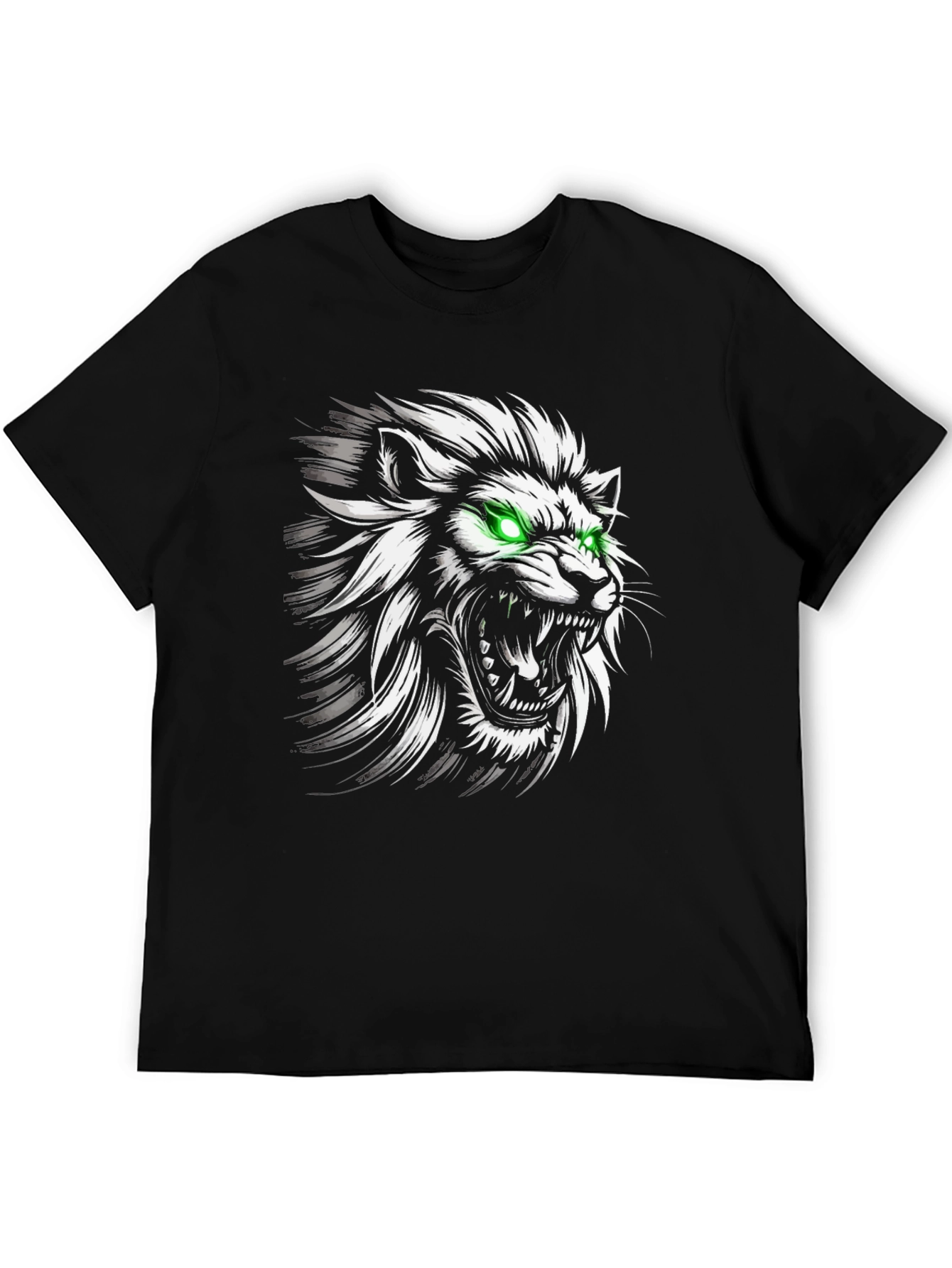 Mens Black Lion Graphic Tee - Fierce Style