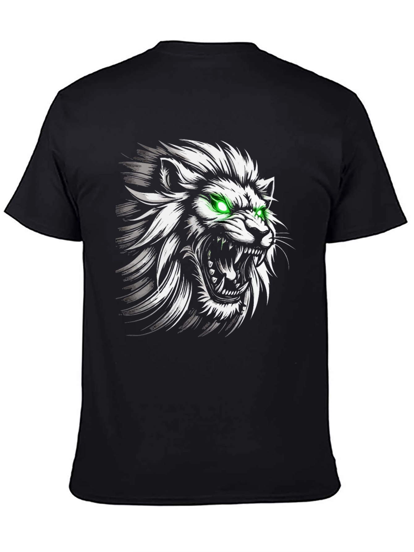 Mens Black Lion Graphic Tee - Fierce Style