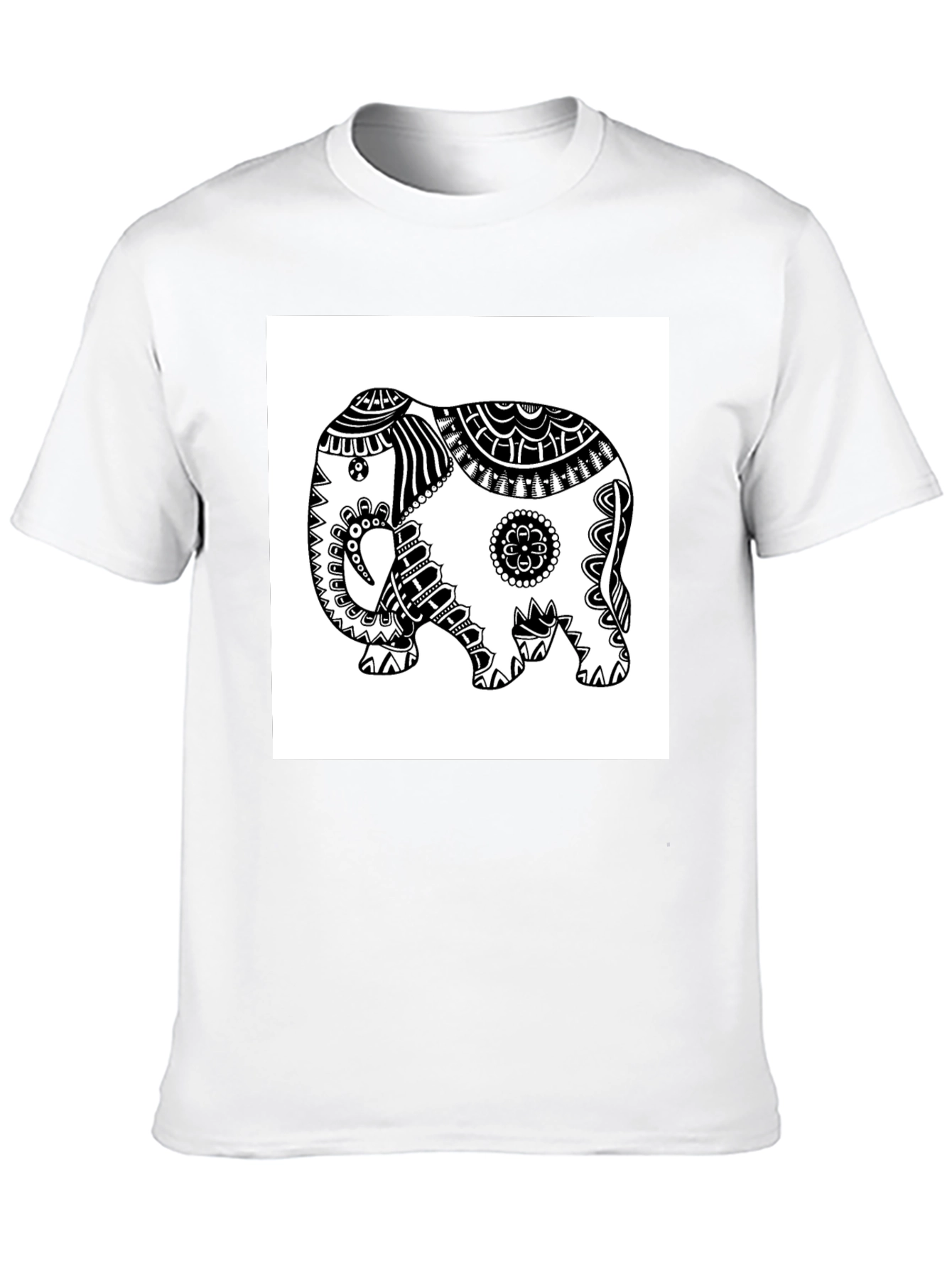 Elephant Graphic Tee - Black Casual T-Shirt