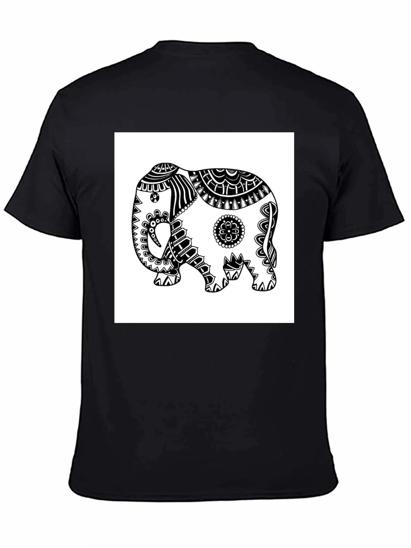 Elephant Graphic Tee - Black Casual T-Shirt