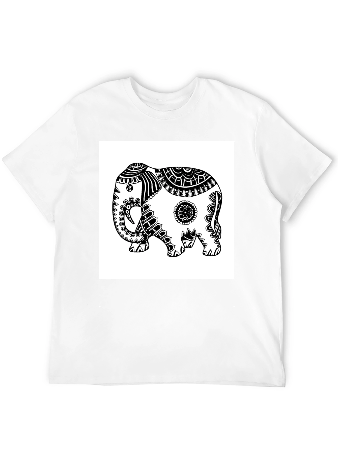 Elephant Graphic Tee - Black Casual T-Shirt