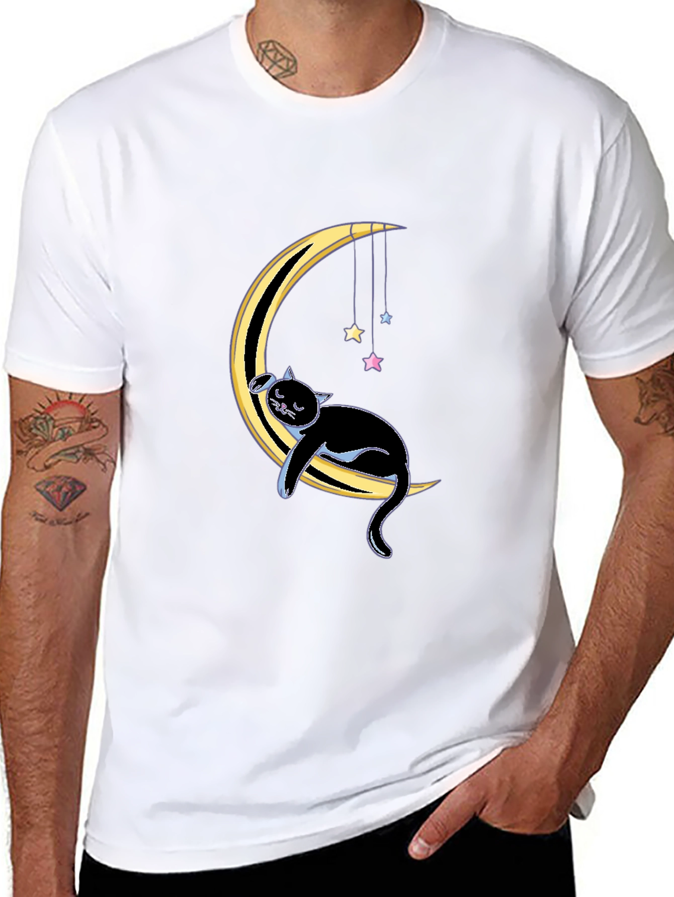 Cat on Moon Graphic Tee