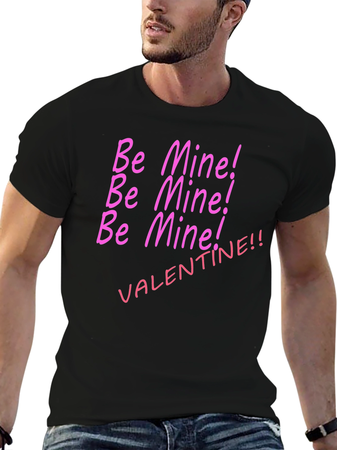 Be Mine Valentine T-Shirt - Black Cotton Tee