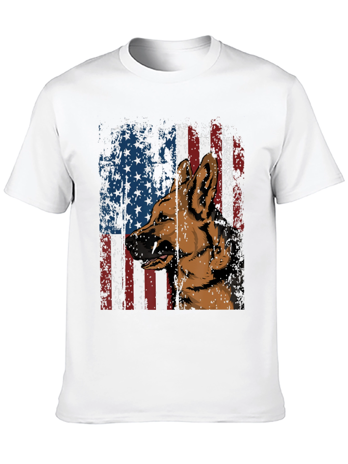 Patriotic German Shepherd Flag Graphic Tee