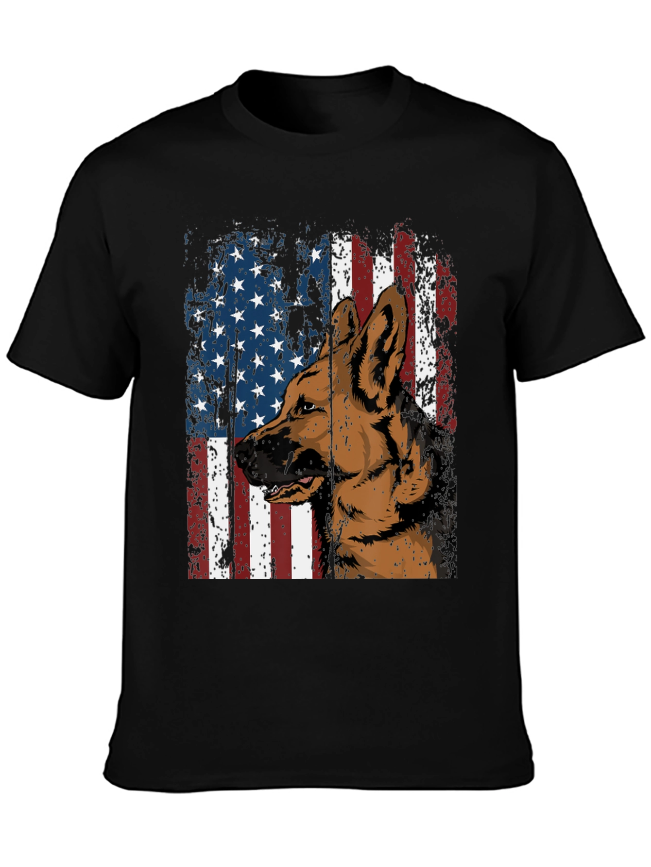 Patriotic German Shepherd Flag Graphic Tee