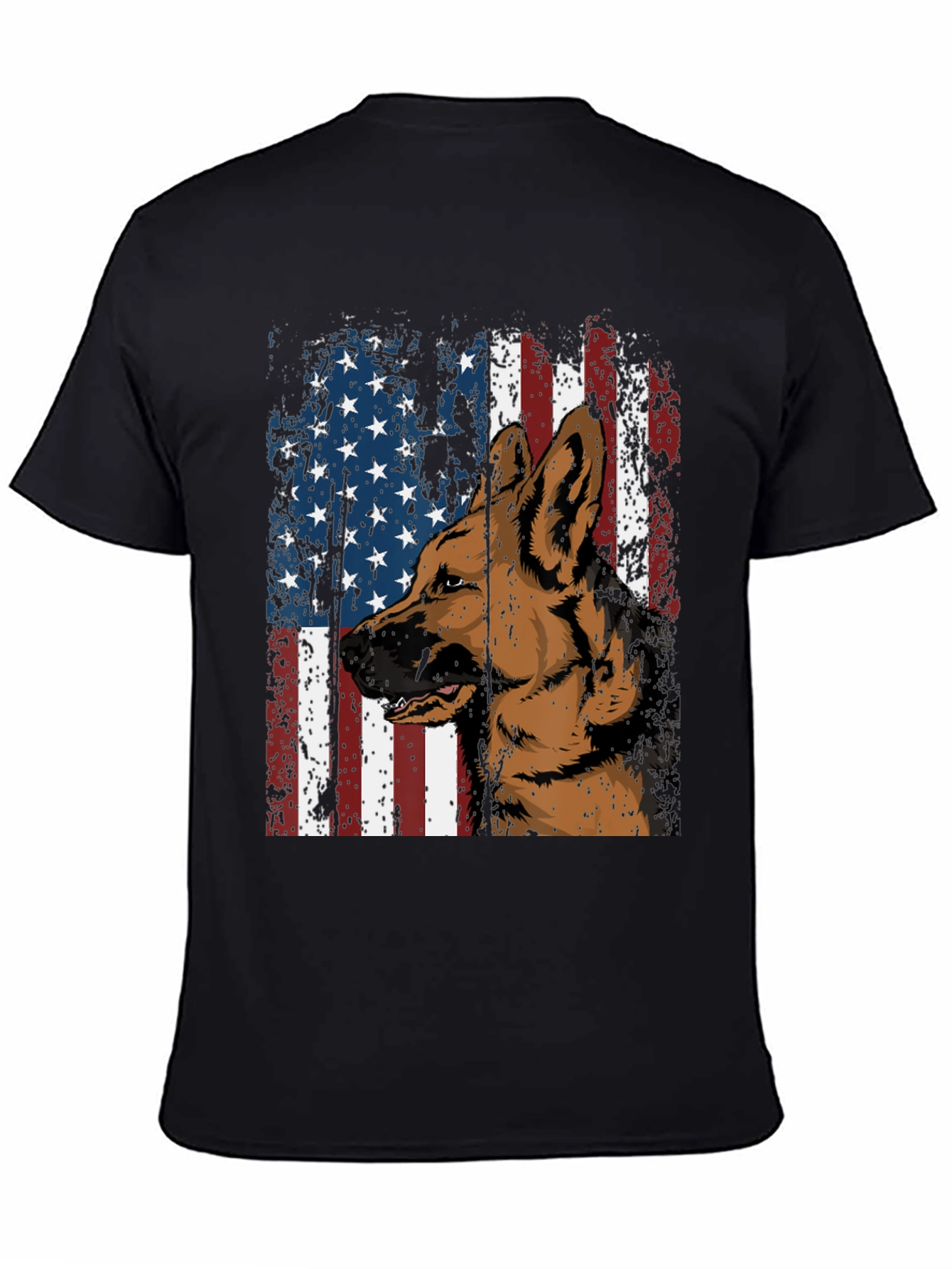 Patriotic German Shepherd Flag Graphic Tee