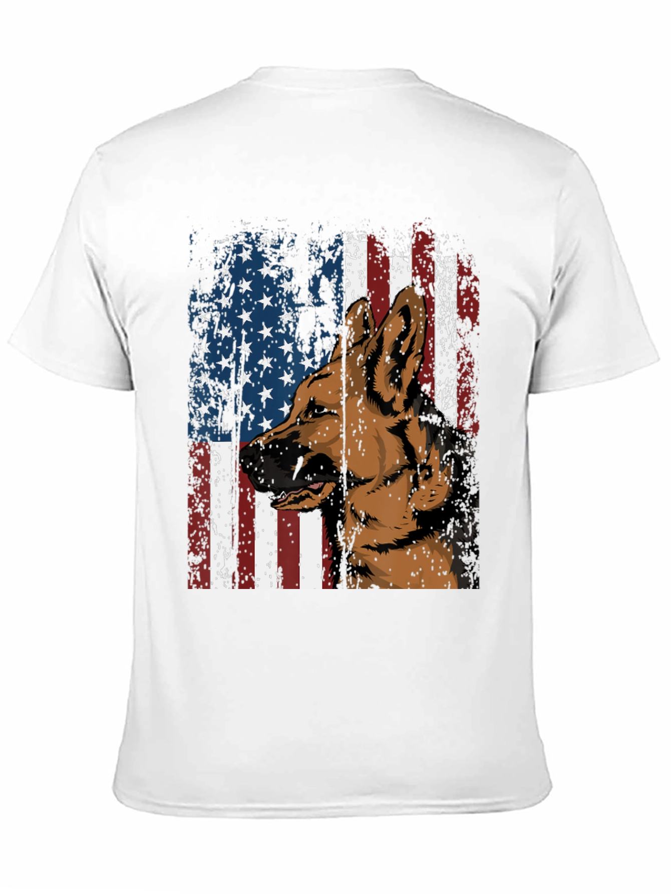 Patriotic German Shepherd Flag Graphic Tee
