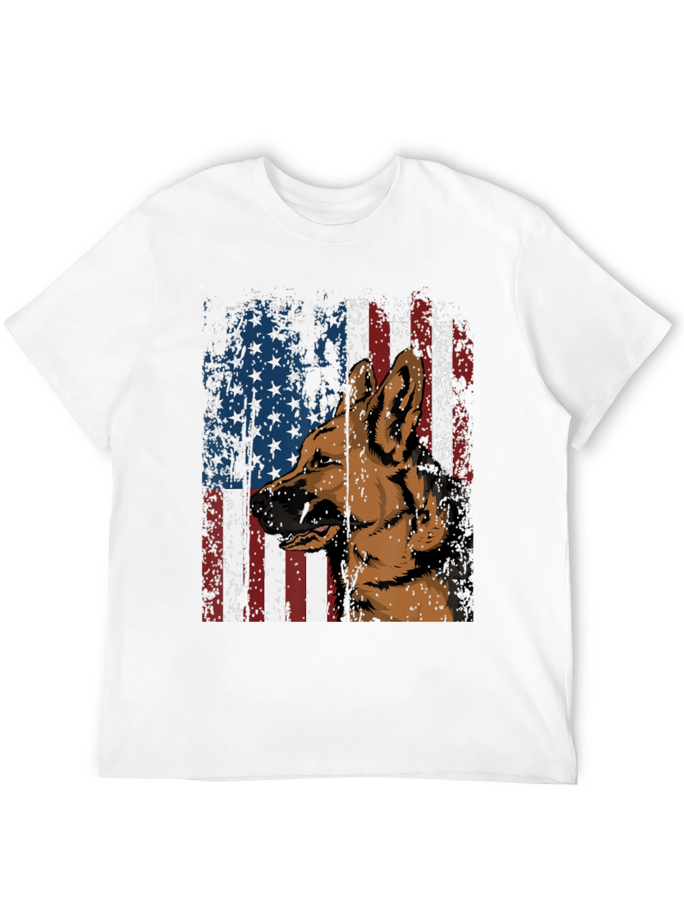 Patriotic German Shepherd Flag Graphic Tee