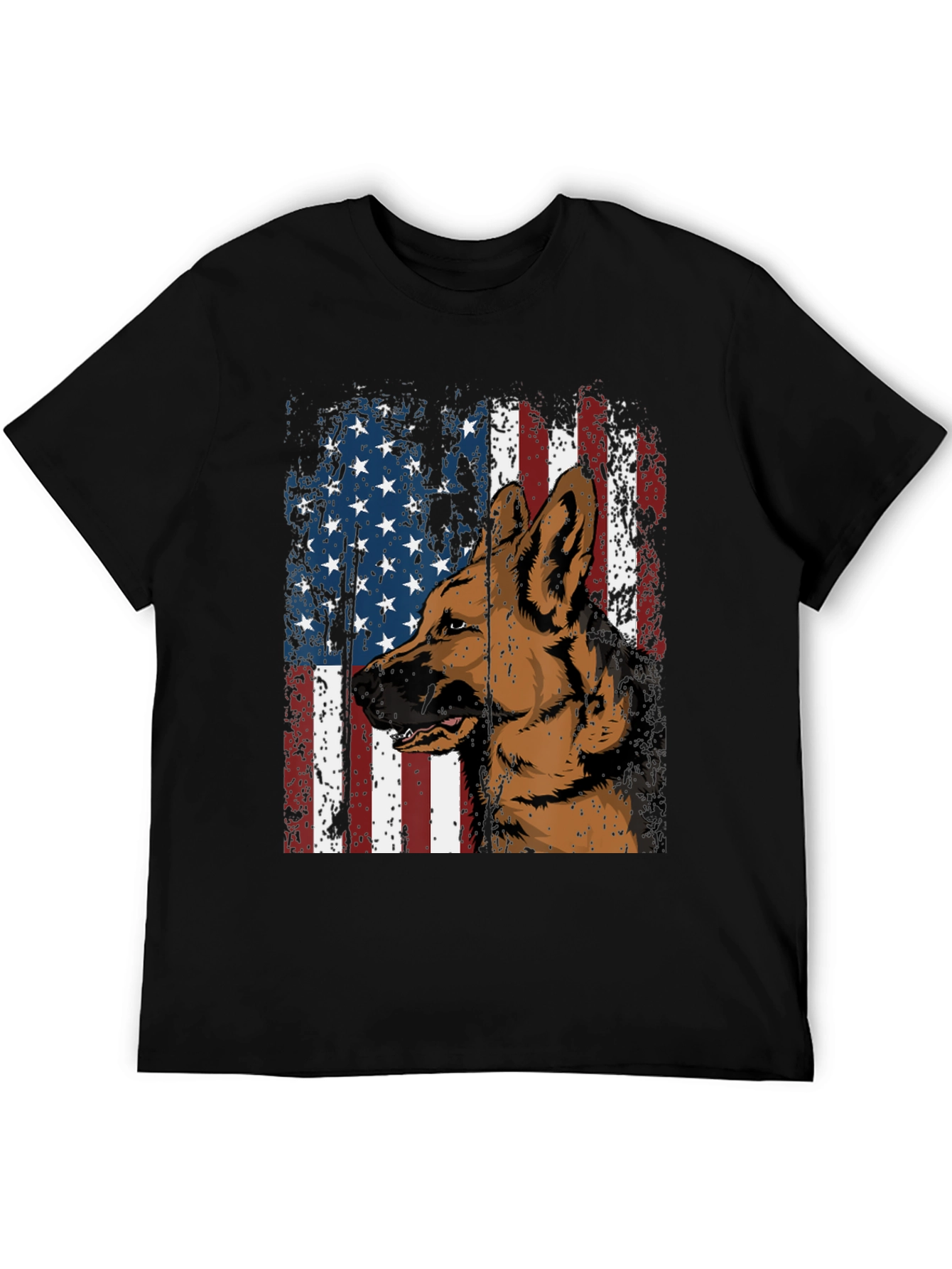 Patriotic German Shepherd Flag Graphic Tee