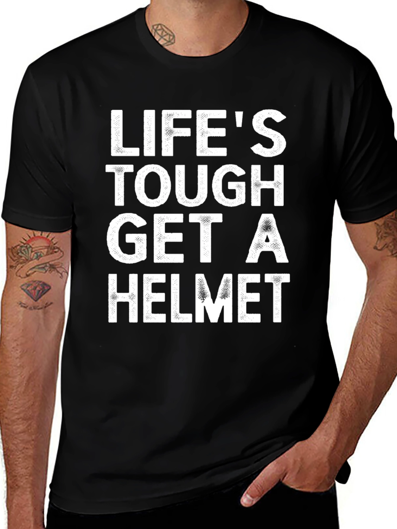 Lifes Tough Get A Helmet Graphic Tee